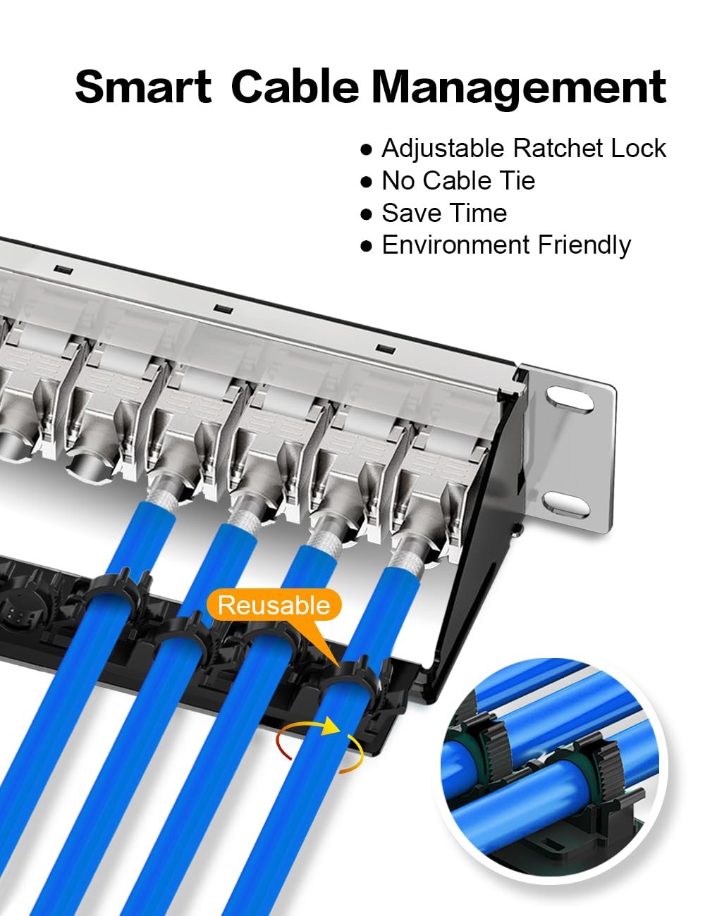Enmane 12Port Blank Keystone Patch Panel 1U Keystone Patch Panel 10 Inch Shielded Network Patch Panel,Rack Mount With Smart Cabl