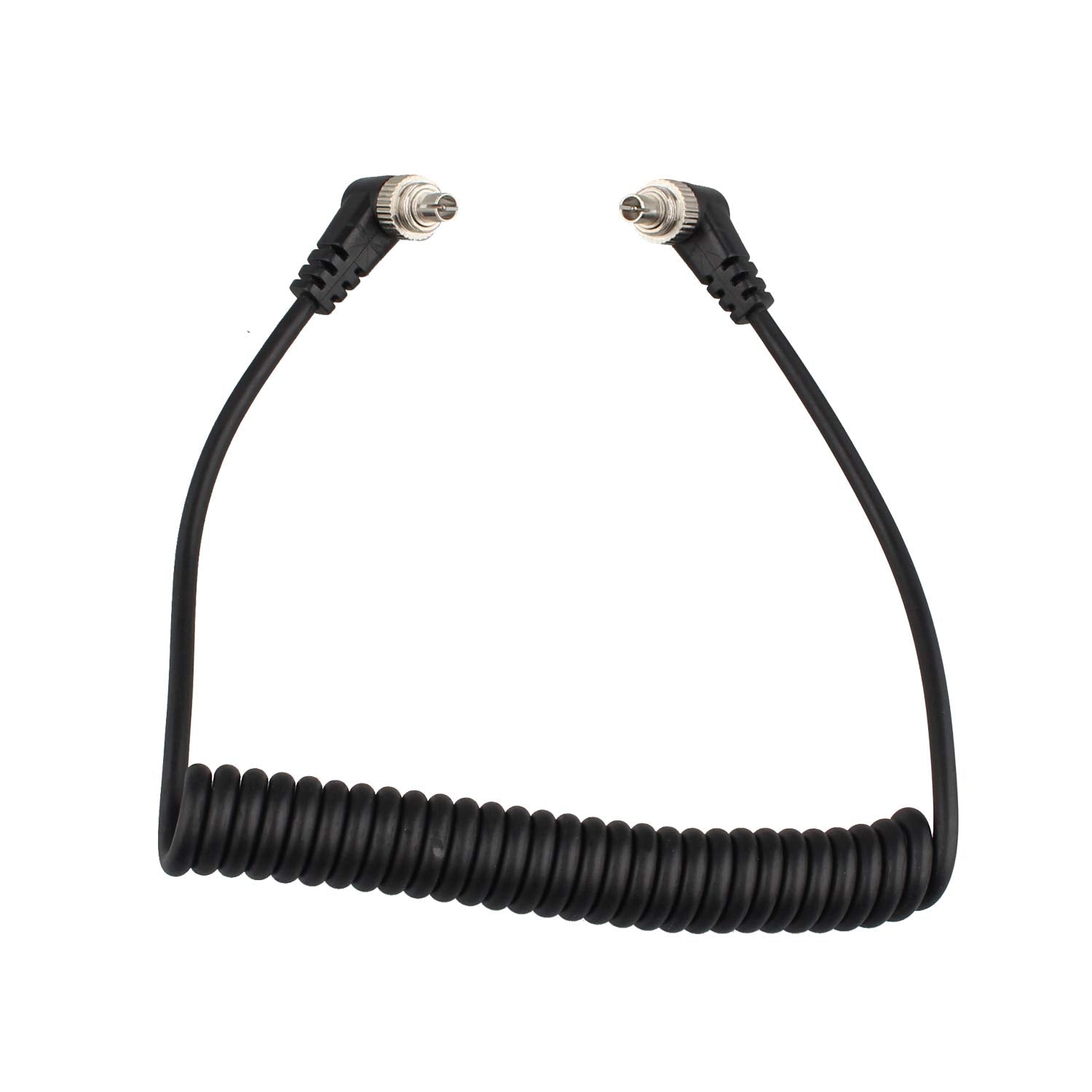 Futheda Male To Male Flash Pc Sync Extension Cable Coiled Cord 12 Inch Coiled Cord With Screw Lock Compatible With Dslr Cameras