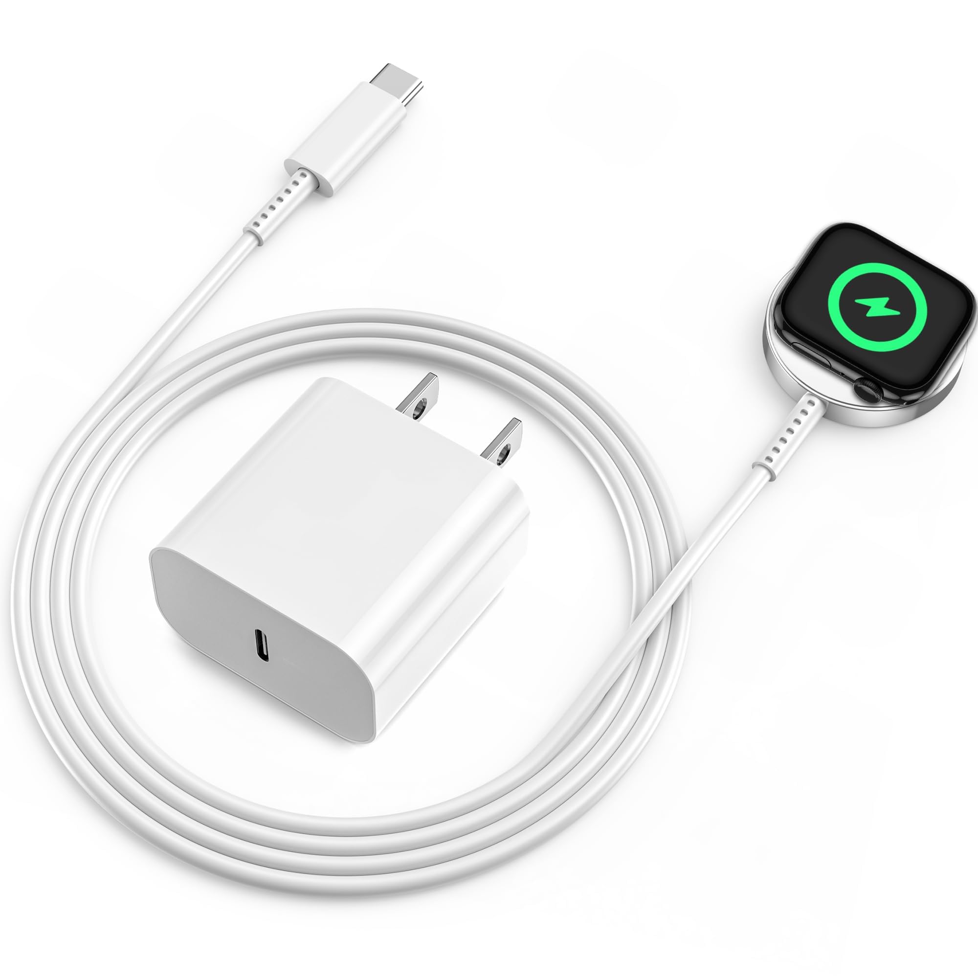 Apple Watch Fast Smart Iwatch Charger 3Ft Magnetic Charging Cable With Usb C Wall Charger For Ultra2/Ultra/Series 9/8/7/Se/6/5/4