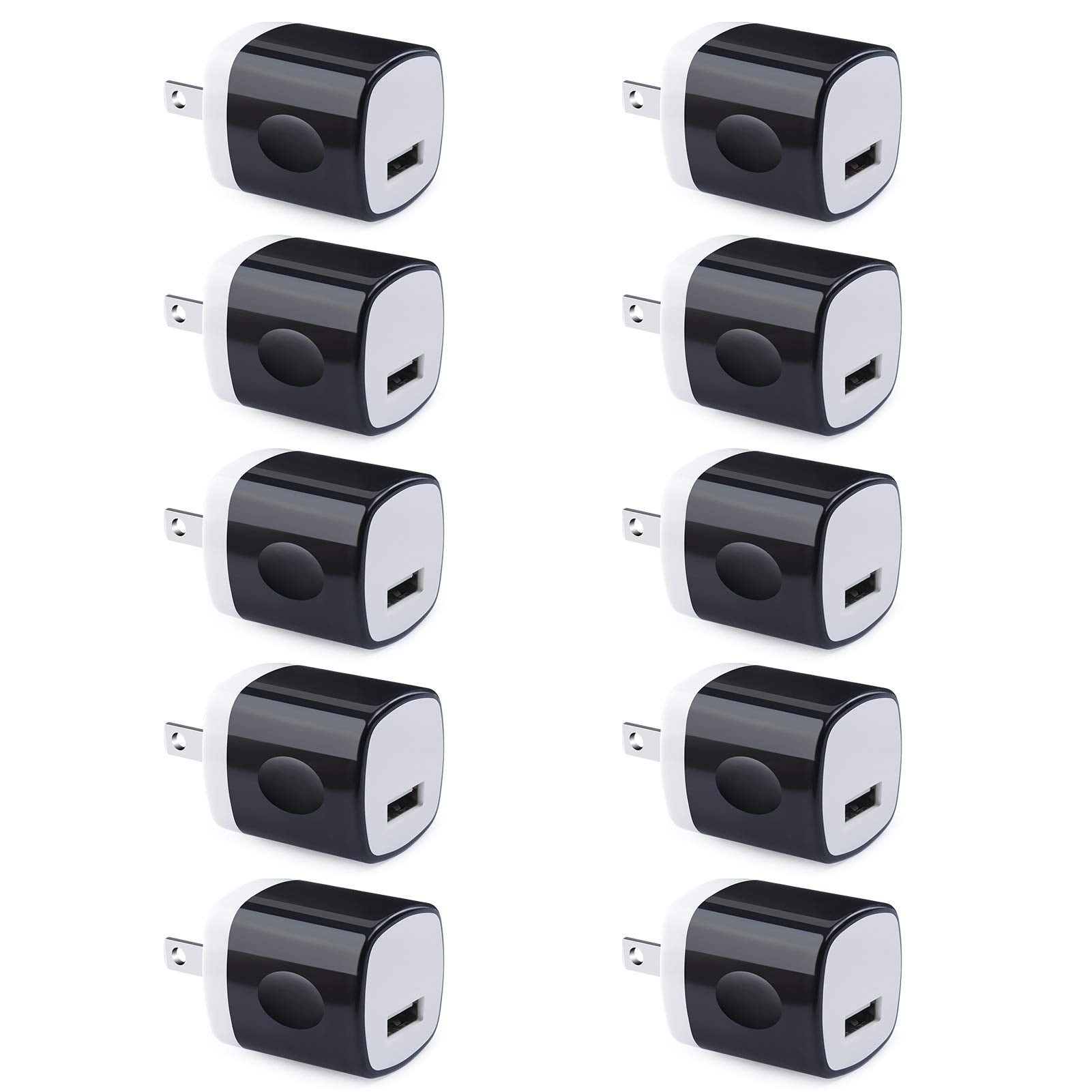 Wall Adapter 10 Pack,Uorme 1A 5V Single Port Charger Power Usb Plug Charging Cube Block Box Compatible Iphone 14 13 12 Se 11 X,
