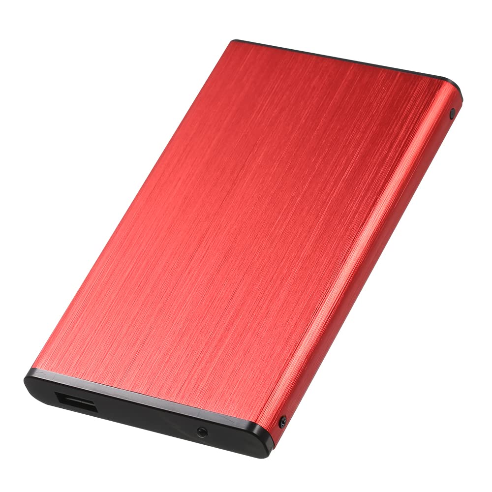 Usb3.0 Mobile Hard Disk Case 2.5 Inch External Sata Hdd/Ssd Enclosure Usb3.0 HighSpeed Transmission Aluminum Alloy Shell Red Re