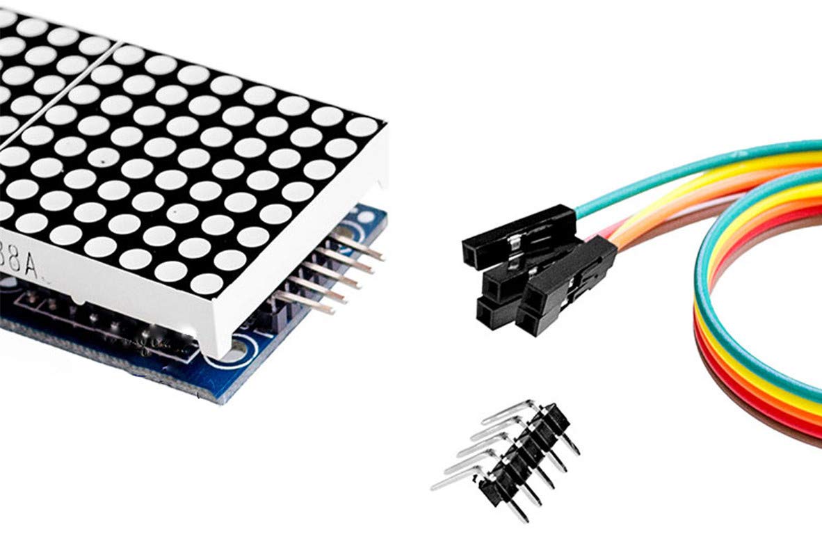 Noyito Max7219 Dot Matrix Module 4 In 1 Display Module Blue Red Green Three Colors With 5Pin Wire Suitable For Microcontroller