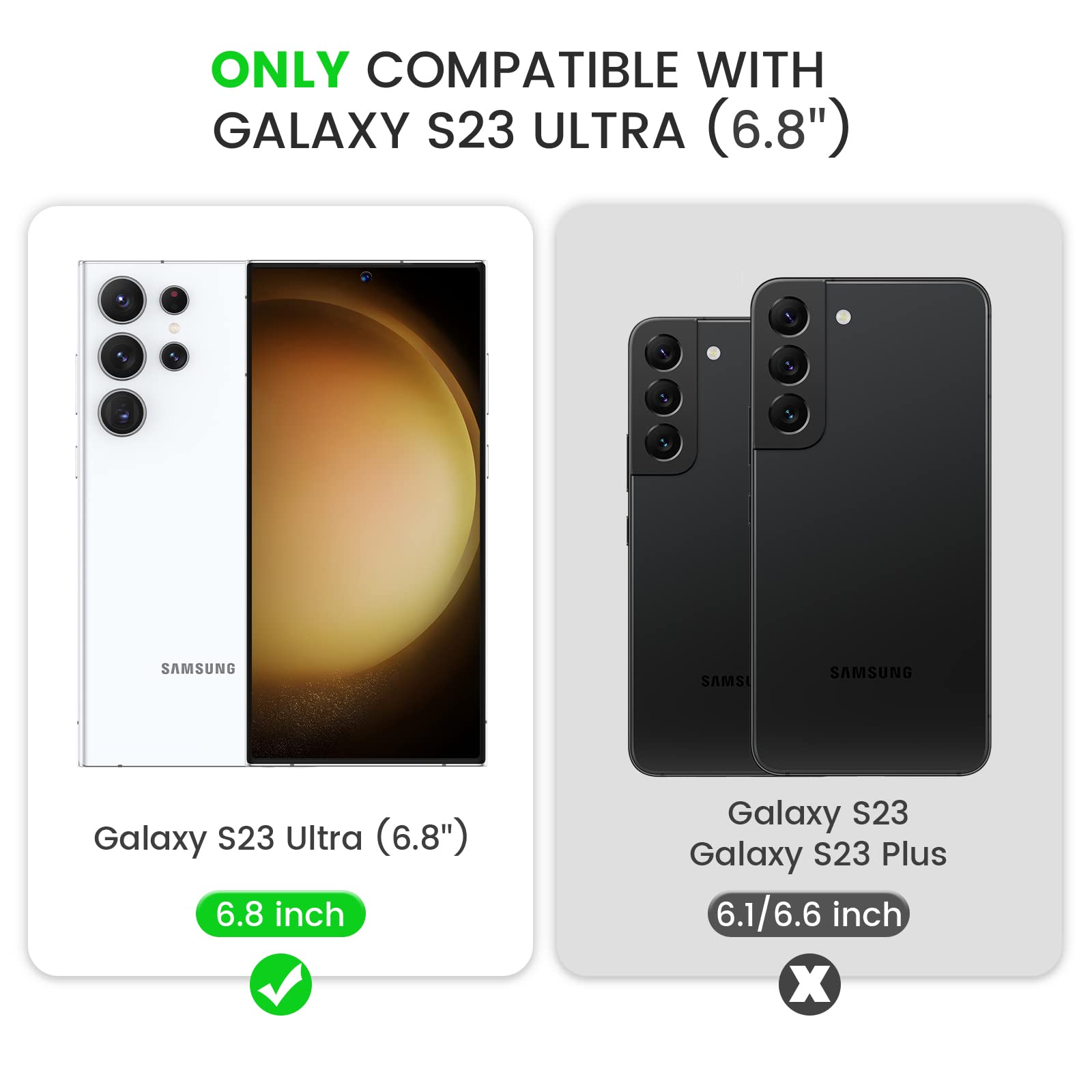 Caka For Galaxy S23 Ultra Case With Stand & Slide Camera Cover & Belt Clip Holster, Built In 360 Rotate Ring Holder Magnetic Pro