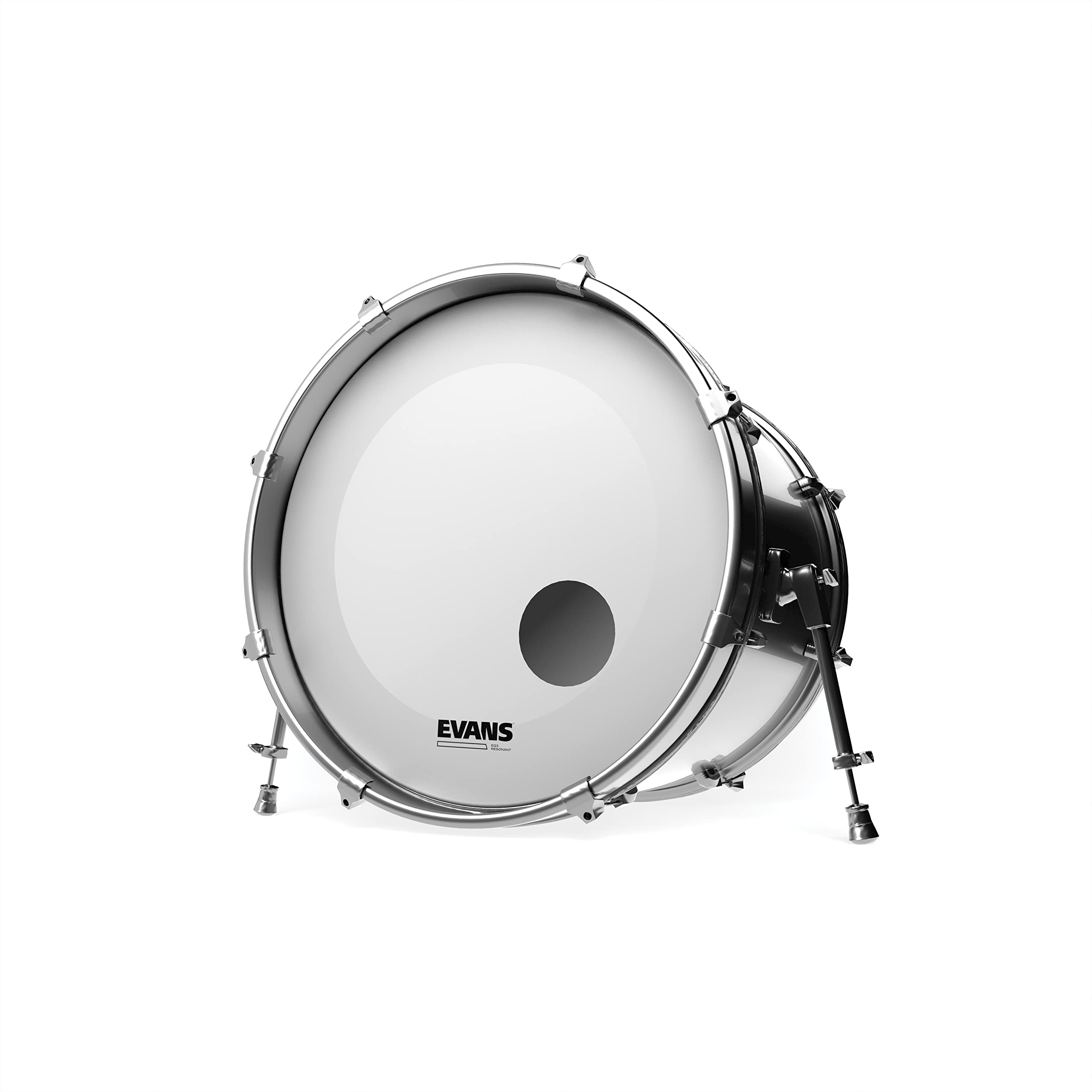 Evans Eq3 Resonant Coated White Bass Drum Head, 22 Inch