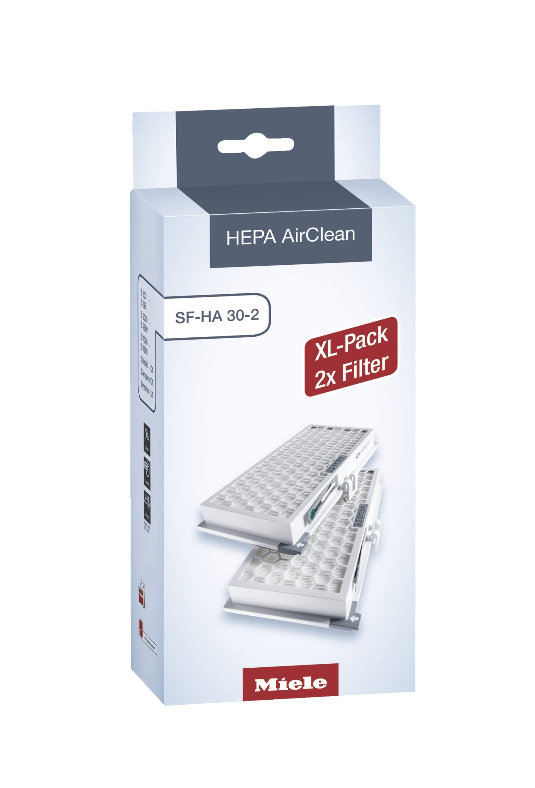 Miele Hepa Airclean Sfha30 2 Vacuum Filter, 12 Month Lifespan, With Timestrip Filter Change Indicator   Xl Pack For 2 Years Of C