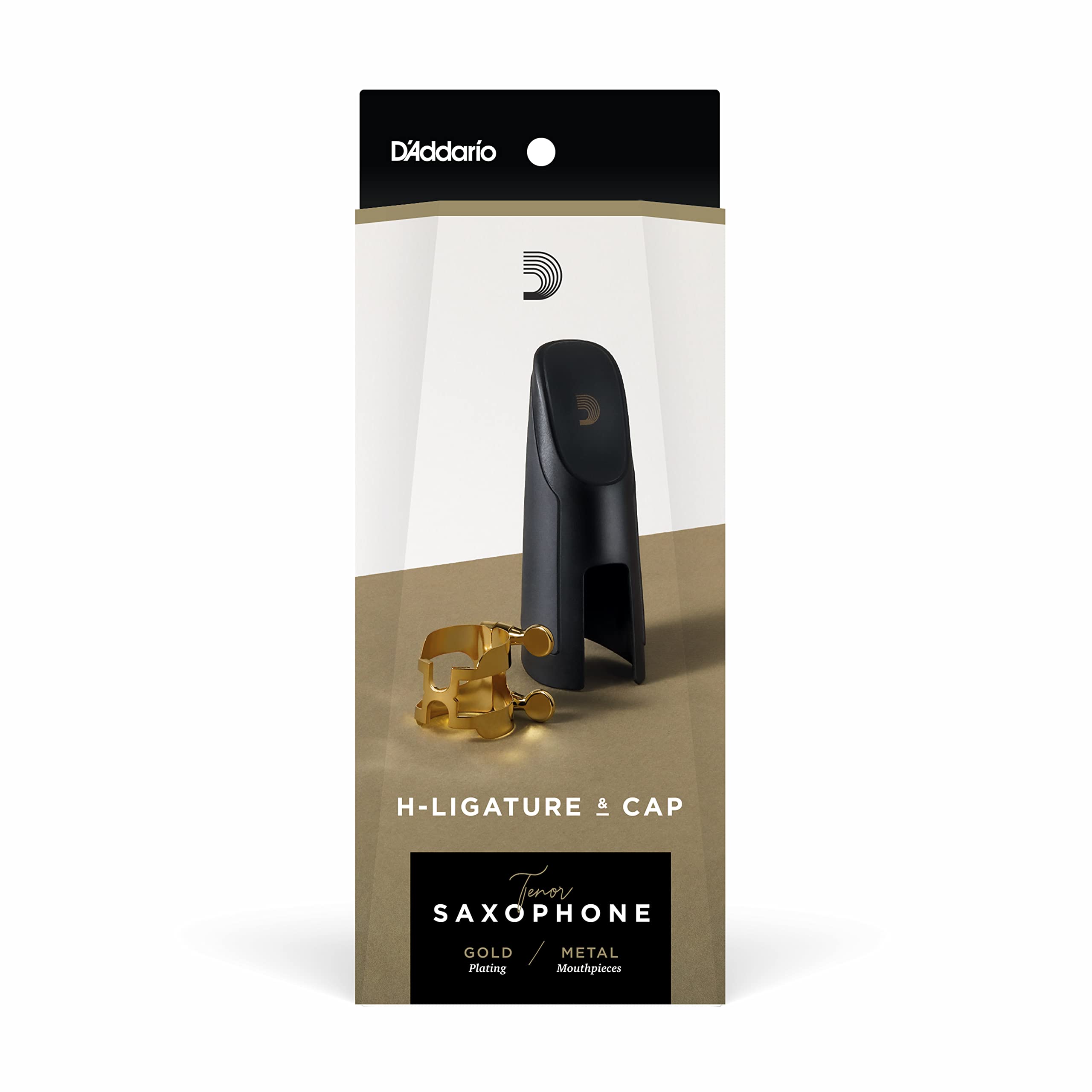 Daddario H-Ligature & Cap, Tenor Sax For Metal Link Mouthpieces, Gold-Plated