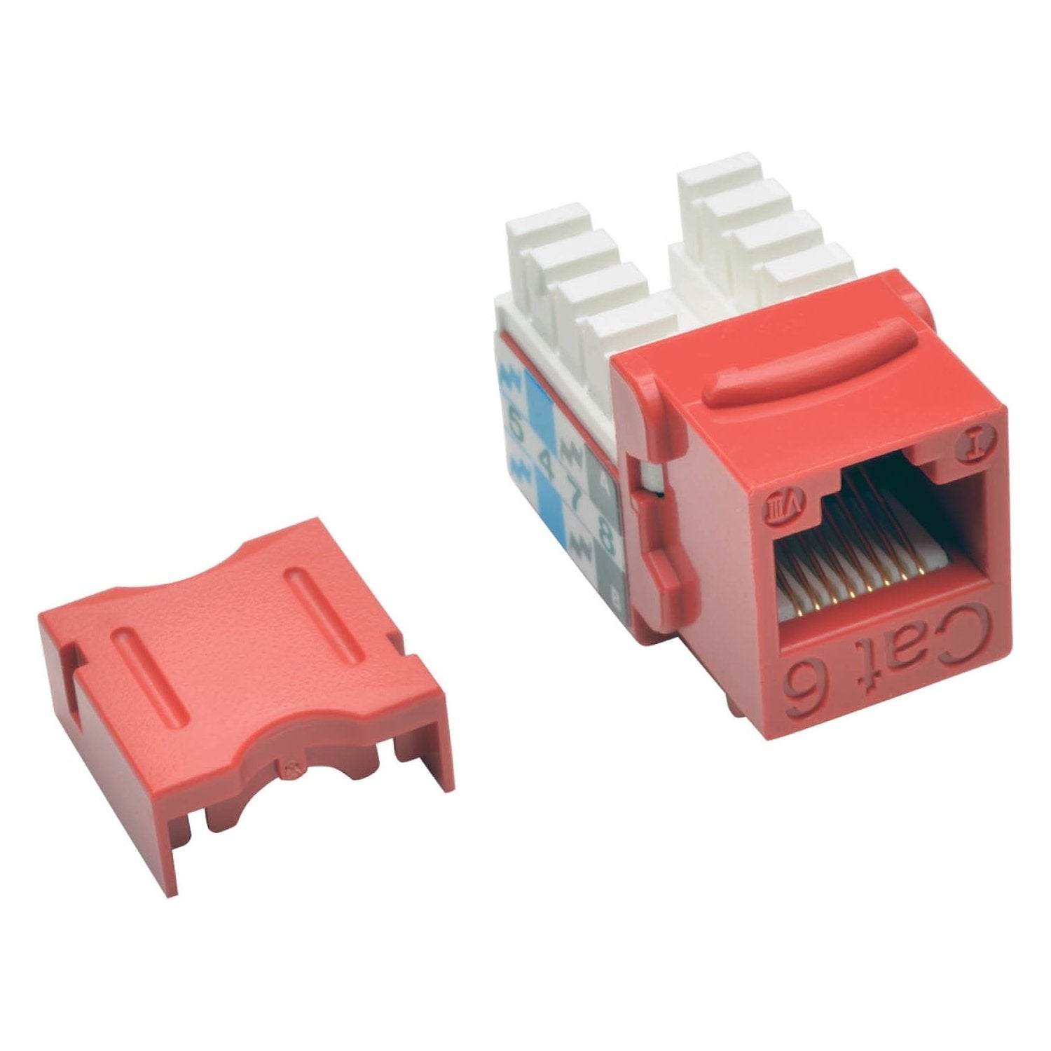 Tripp Lite Cat6 Cat5E 110 Style Punch Down Keystone Jack, Red, 25 Pack (N238 025 Rd)
