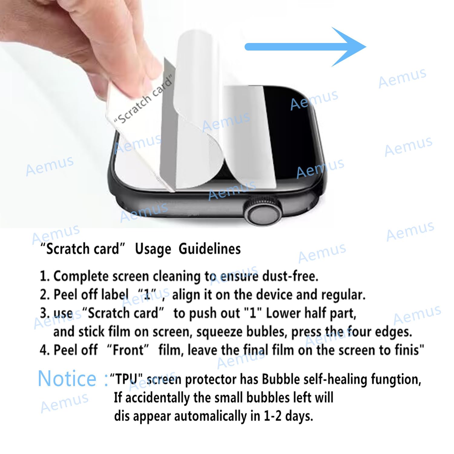 Aemus Compatible For Nerunsa P66D 1.85'' Smart Watch Screen Protector (6 Pack) Compatible For Aycy Mt65 Smartwatch Flexible Full