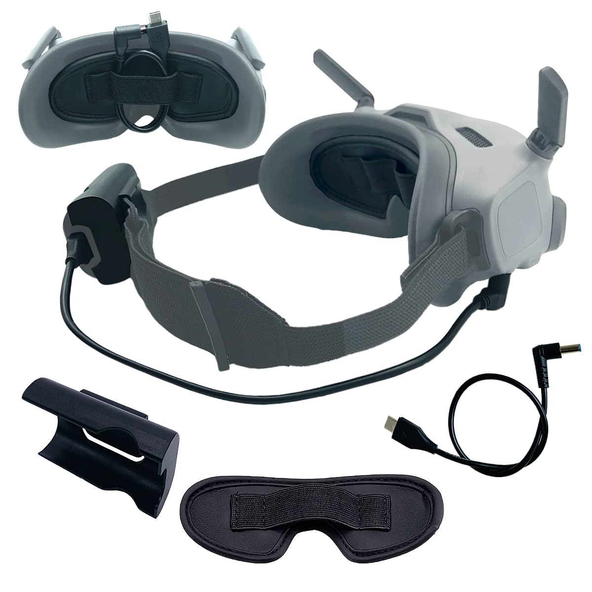 Goggles 2 Battery Bracket Holder And Power Cable For Dji Avata Goggles 2, Battery Recharging Wire/Clip For Avata Goggles 2, Protective Cover For Dji Avata Combo Goggles 2 Lens Protector Accessories