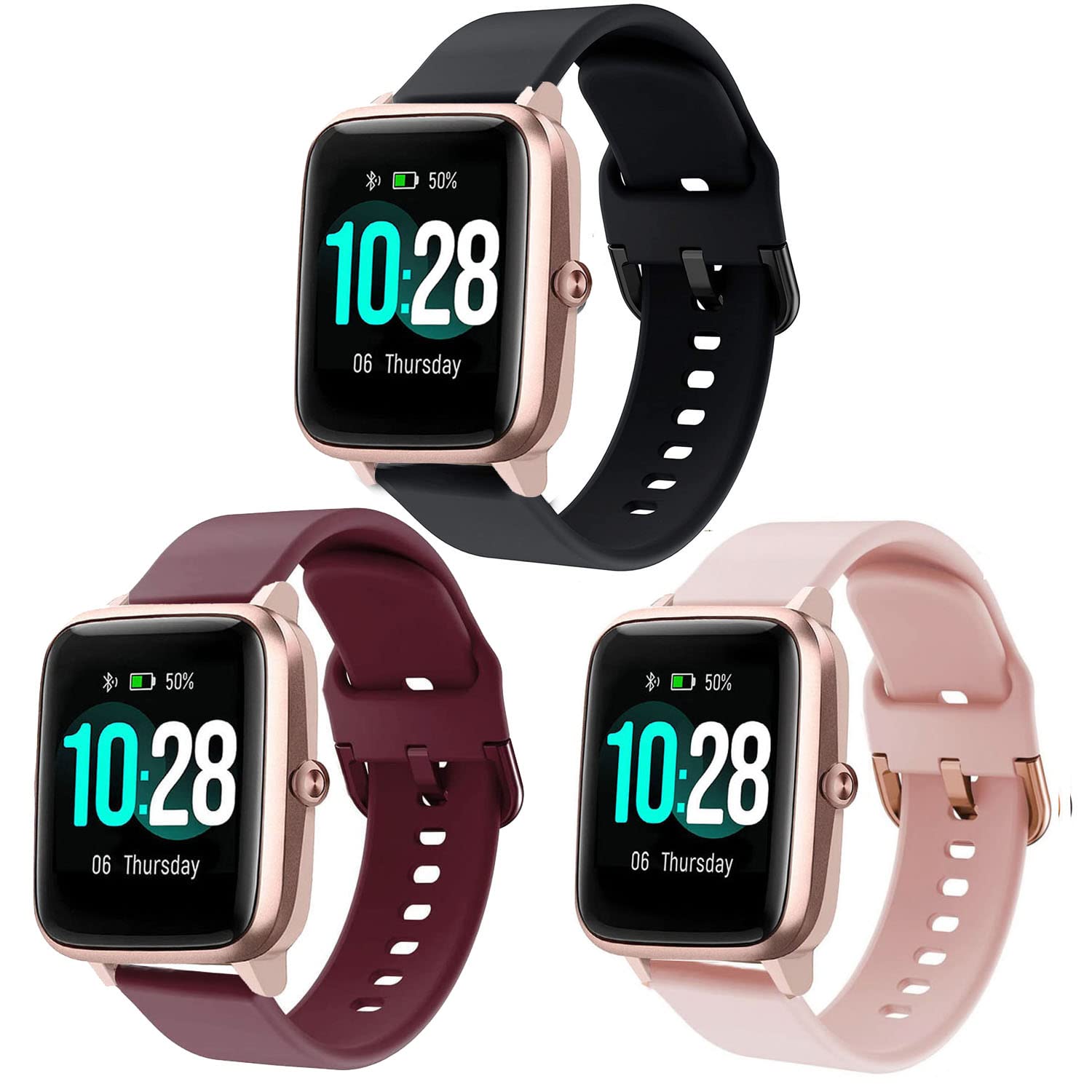 Vicrior Bands Compatible With 19Mm Fitpolo Id205L / Willful Sw021 Id205L/Sw025 Id205S Smart Watch, Soft Silicone Replacement Ban