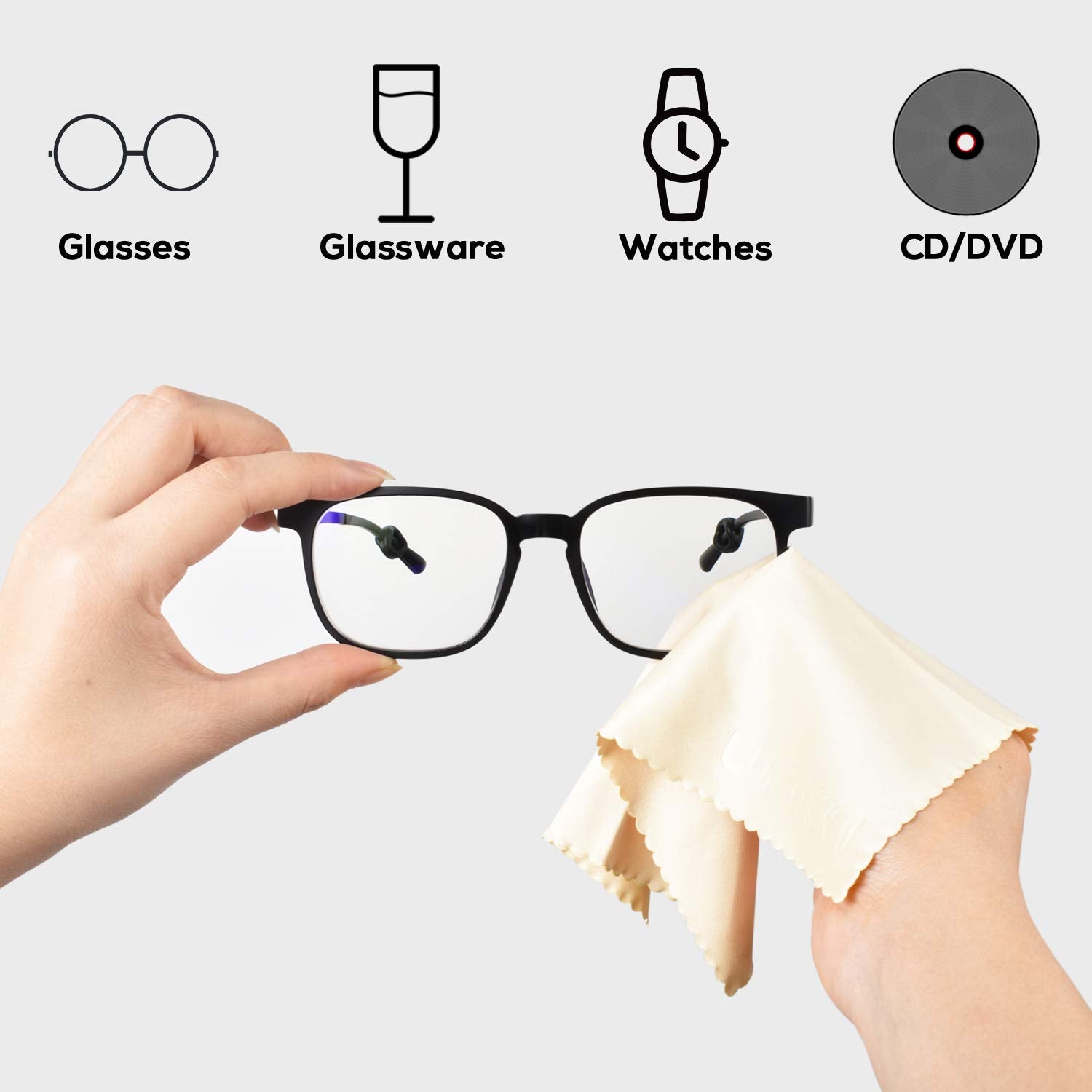 Waka 10 Pack Upgraded Microfiber Cleaning Cloth, 6X7 Lint Free Cloth For Eyeglasses, Camera Lens, Cell Phones, Lcd Screens, Comp