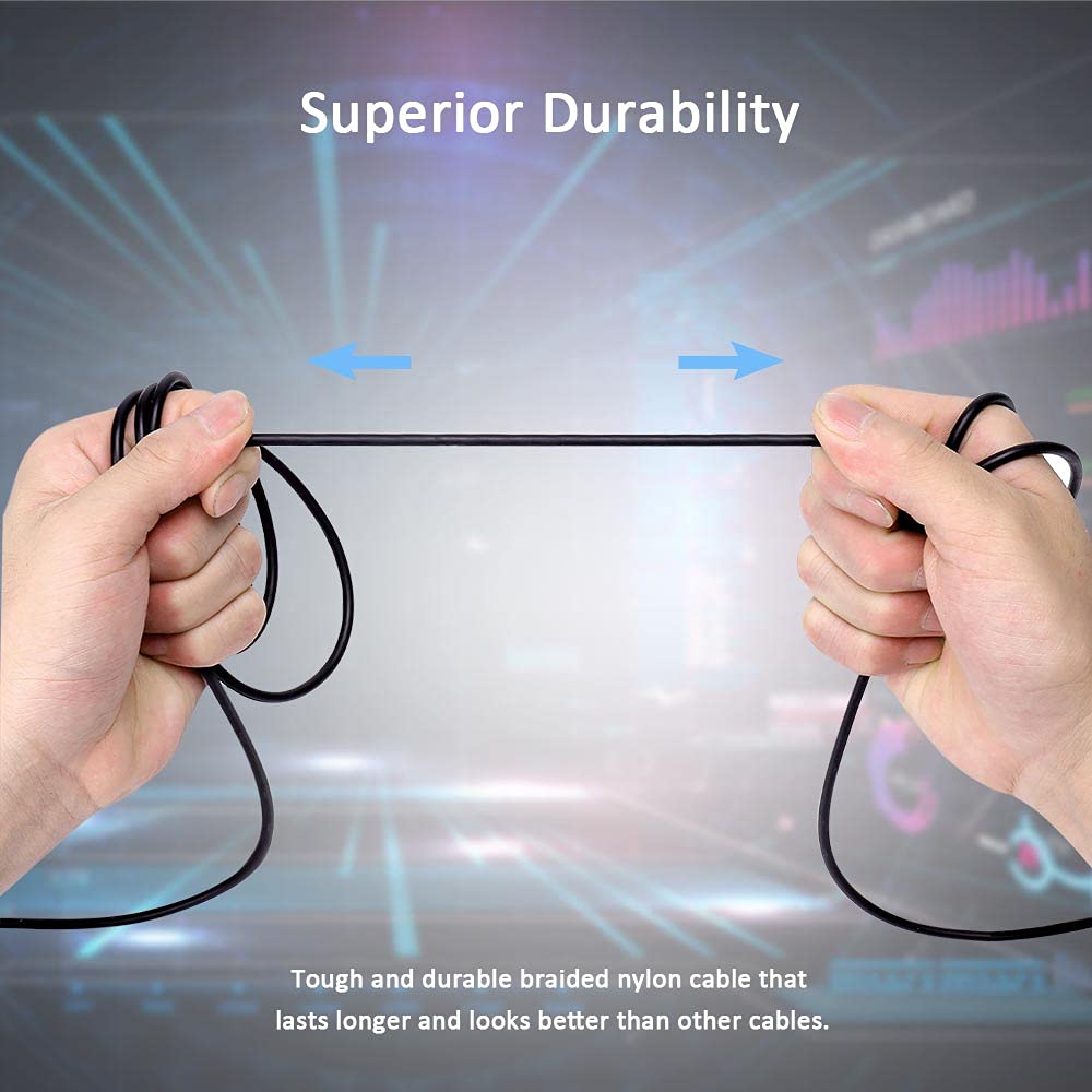 Qjyth Replacement Audio Cable Compatible With Steelseries Arctis 3 Headset, Aux Cable For Steel Series Arctis3, Arctis 5, Arctis