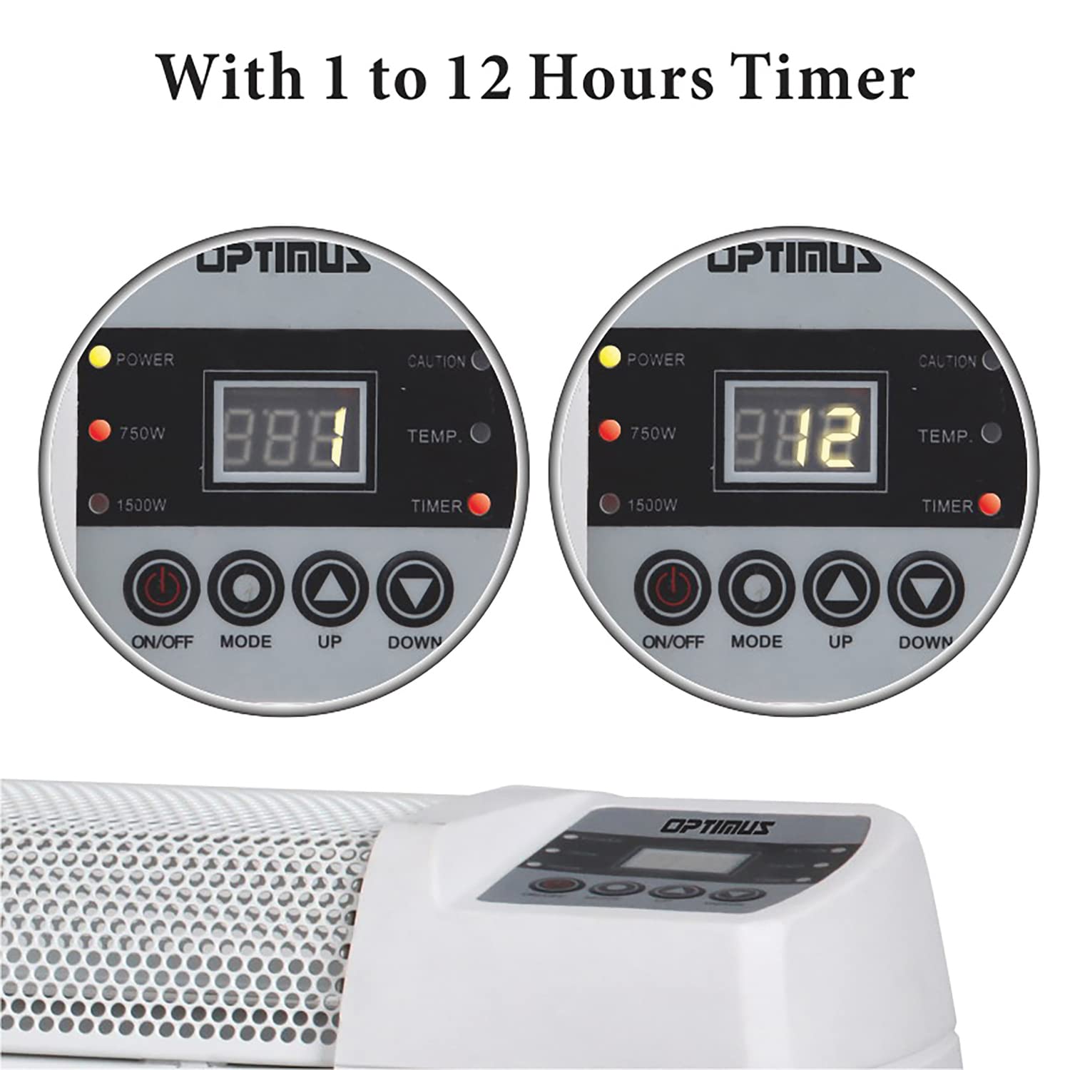 Optimus 30'' Baseboard Convection Heater With Digital Display & Thermostat