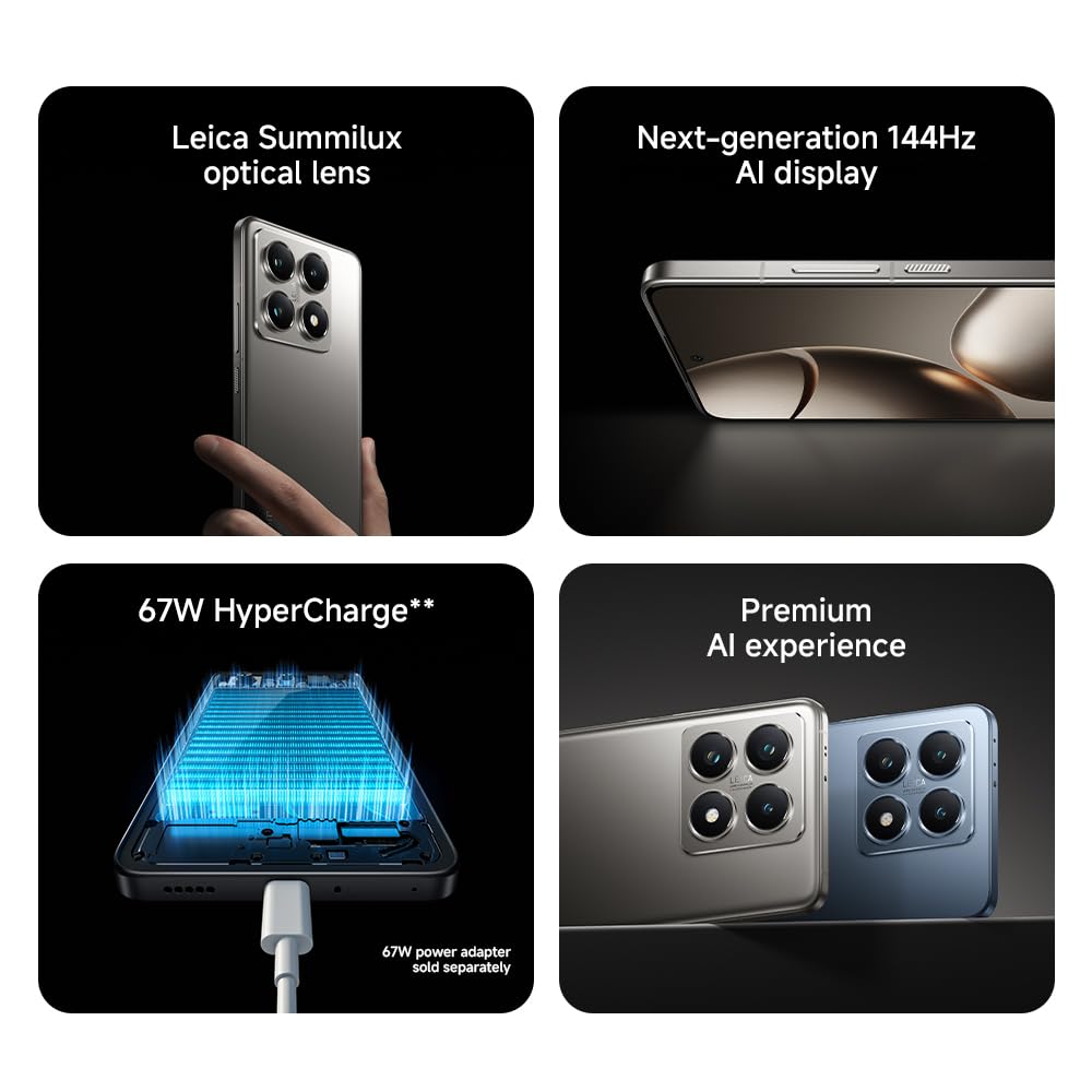 Xiaomi 14T Ai 5G (512Gb+12Gb) Global Rom Unlocked Worldwide (For Tmobile Mint Tello Global) 50Mp Triple Pro Leica Camera 6.67 14