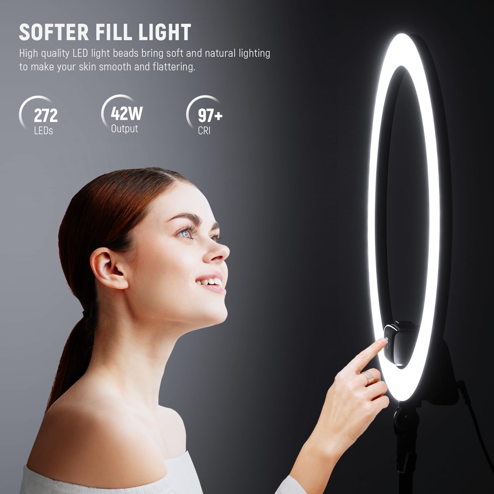 Neewer Advanced 18 Inch Led Ring Light Support Manual Touch Control With Lcd Screen, 2.4G Remote And Multiple Lights Control, 32