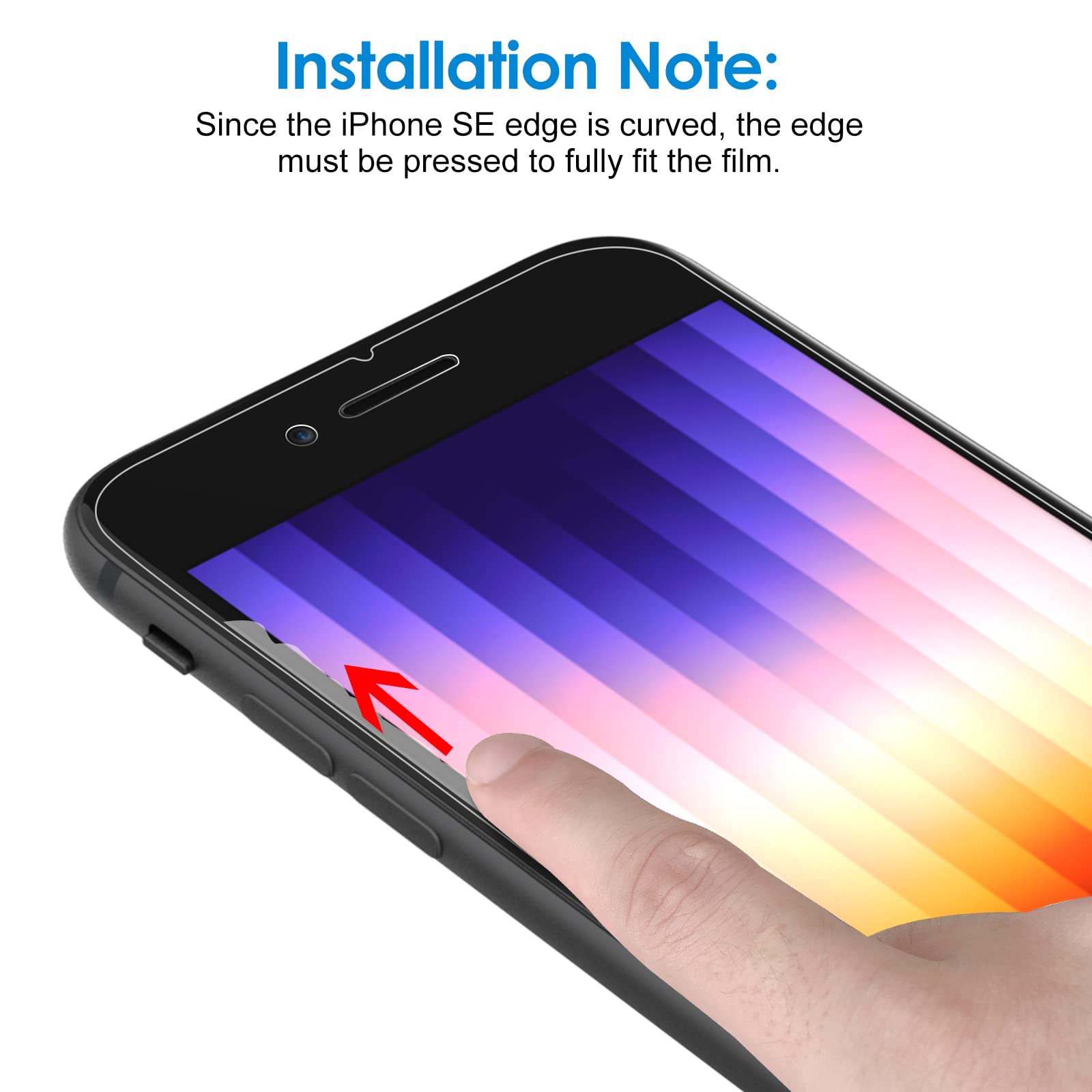 Jetech Screen Protector For Iphone Se 3 (2022 3Rd Edition) 4.7-Inch, Tempered Glass Film, 3-Pack