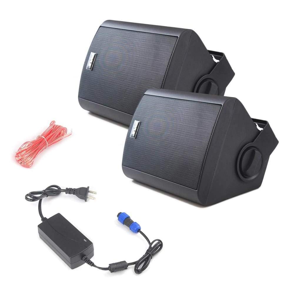 Pyle Waterproof Wall Mount Speaker System - 5.25 Inch Active + Passive Pair Wireless Bluetooth Compatible Indoor/Outdoor Stereo 