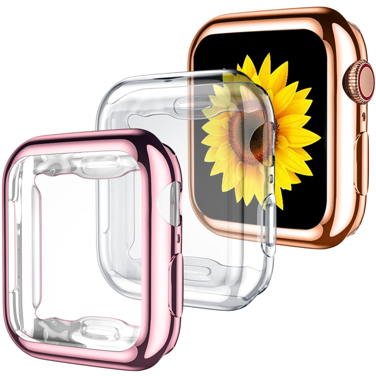 Geak Compatible With Apple Watch Case 41Mm, Soft Hd High Sensitivity Apple Watch Screen Protector 41Mm With Tpu All Around Anti 