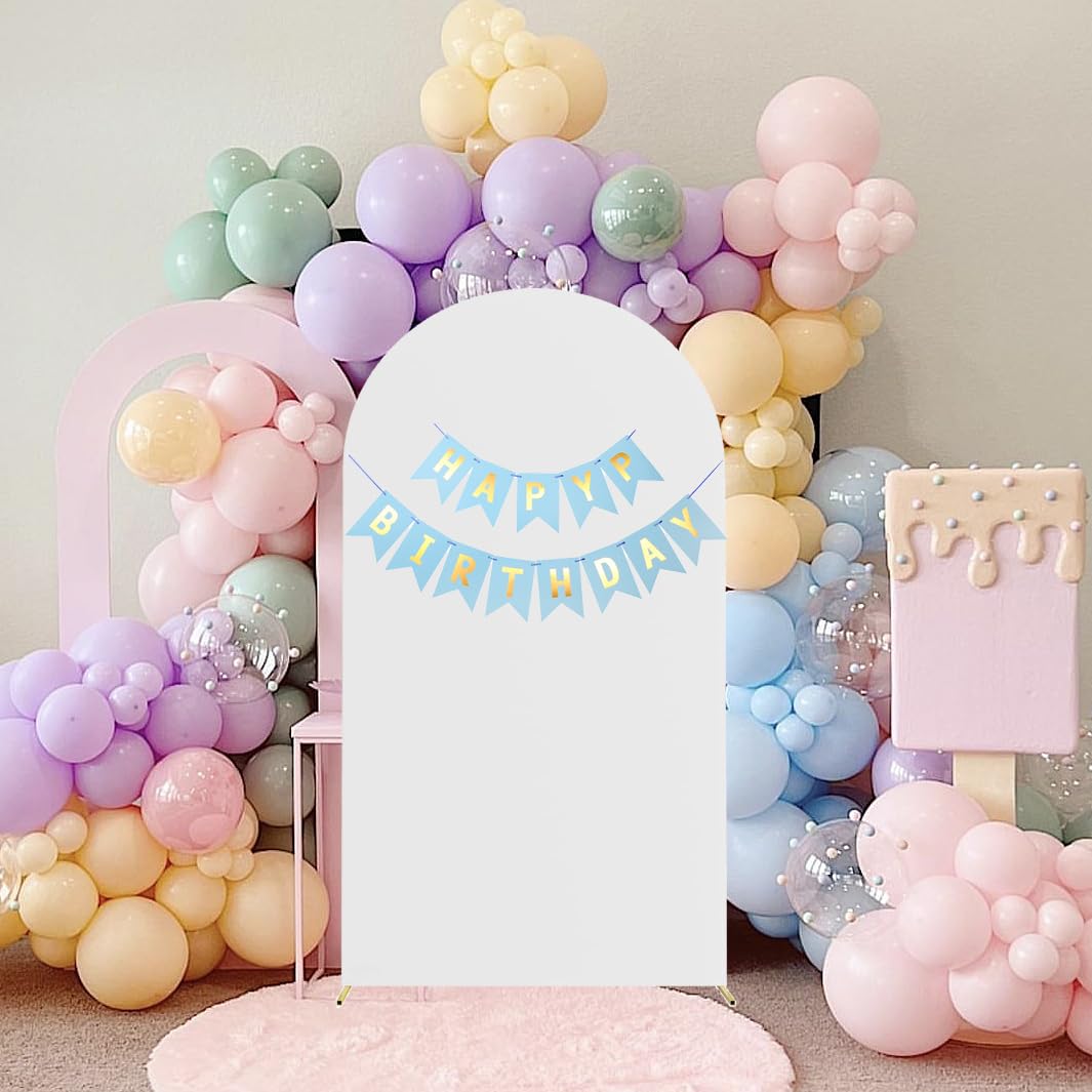 Maiangel 7.2Ft Wedding Arch Cover Spandex Fitted Stretchy Arch Stand Covers,2 Sided Round Top Chiara Backdrop Cover For Party Bi