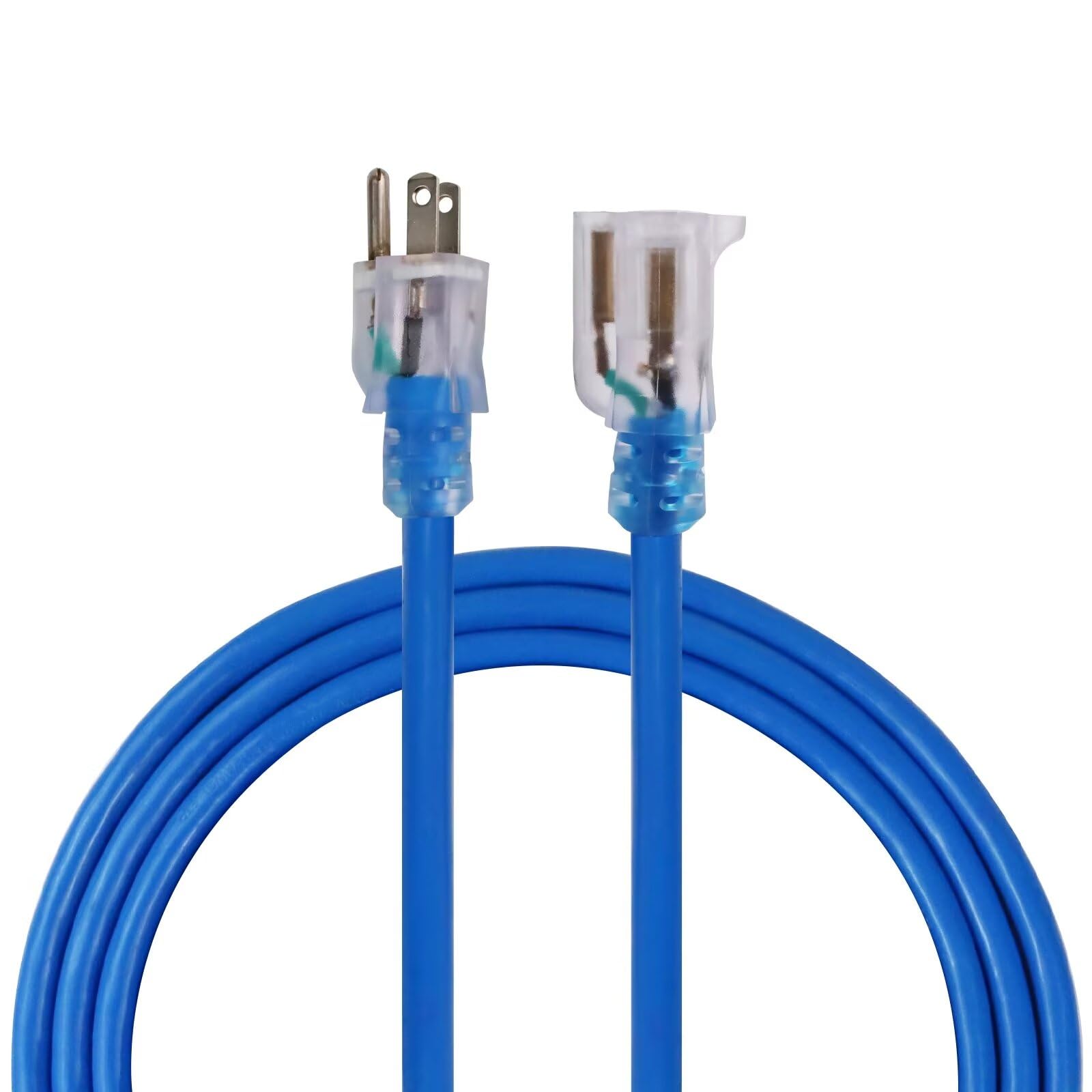 Ultra Explorer Indoor Extension Cord Waterproof 6 Ft, 12 Gauge Heavy Duty Blue Extension Cord Sjtw, Flexible Cold Resistant 3 Pr