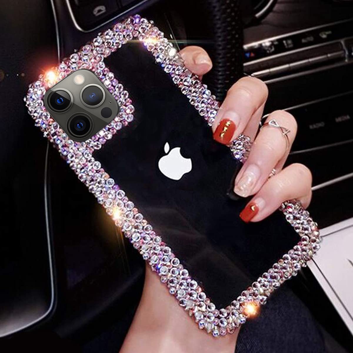 Bonitec Compatible With Iphone 13 Pro Max Case For Women Girls 3D Glitter Sparkle Bling Case Luxury Shiny Cute Crystal Charms Rh