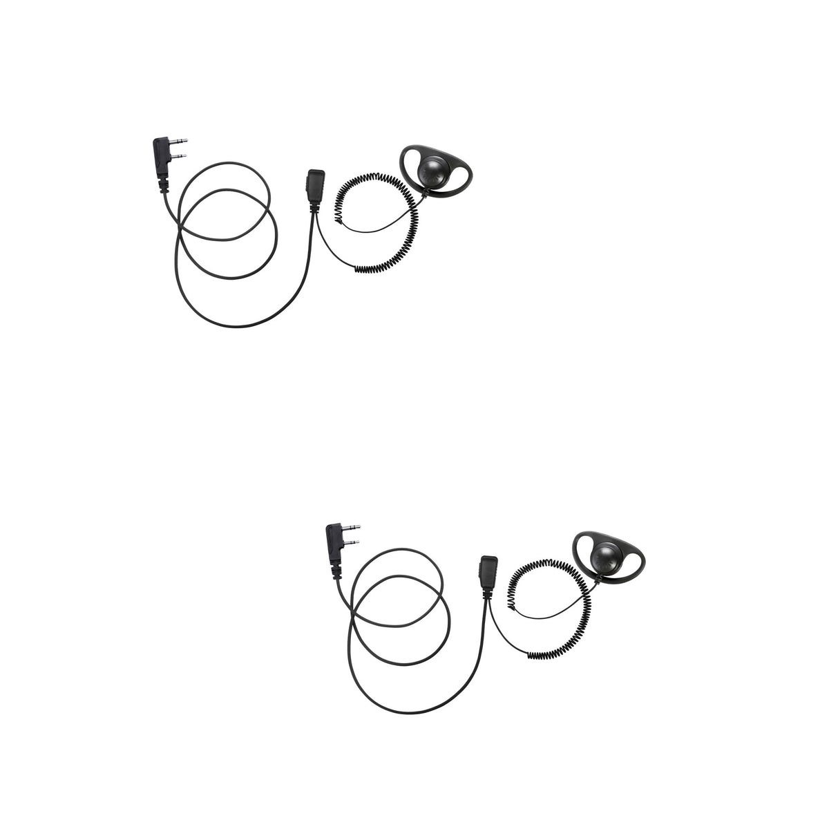 Bommeow 2 Pack Bds15 K2 D Shape Style Earphone With Ptt Mic Compatible With Kenwood 2 Pin Nexedge Nx 220 Nx 420 Tk 3230Dx