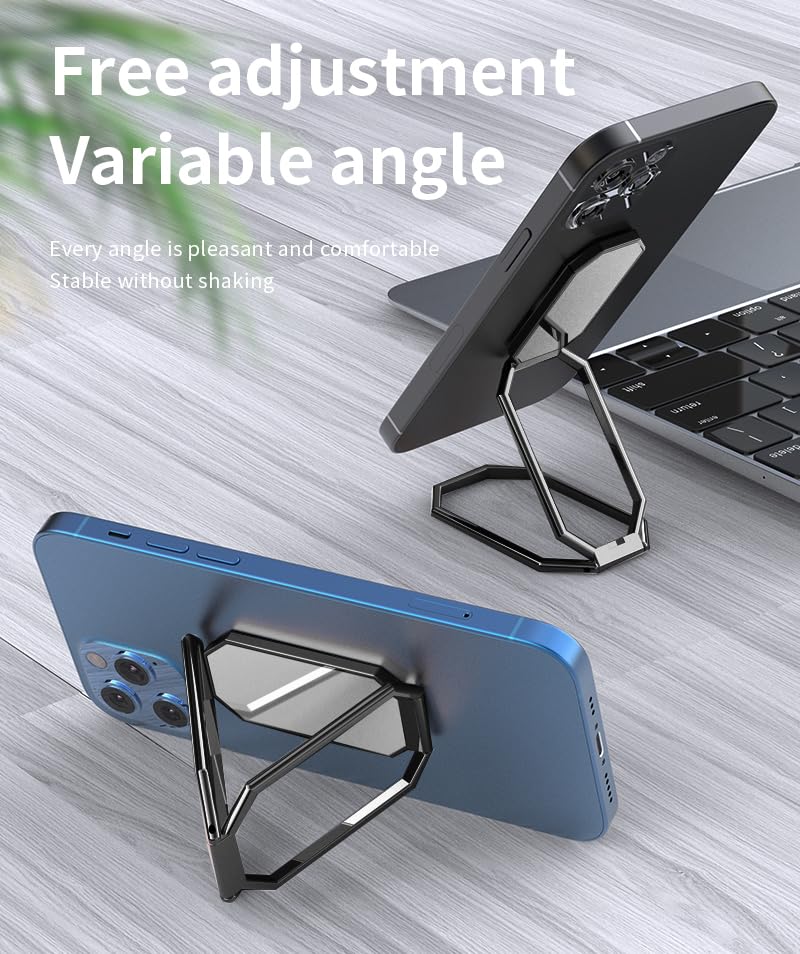 Rimyam Phone Ring Holder Finger Kickstand Foldable Cellphone Stand 360 Rotation Metal Ring Grip For Magnetic Car Mount Compatibl