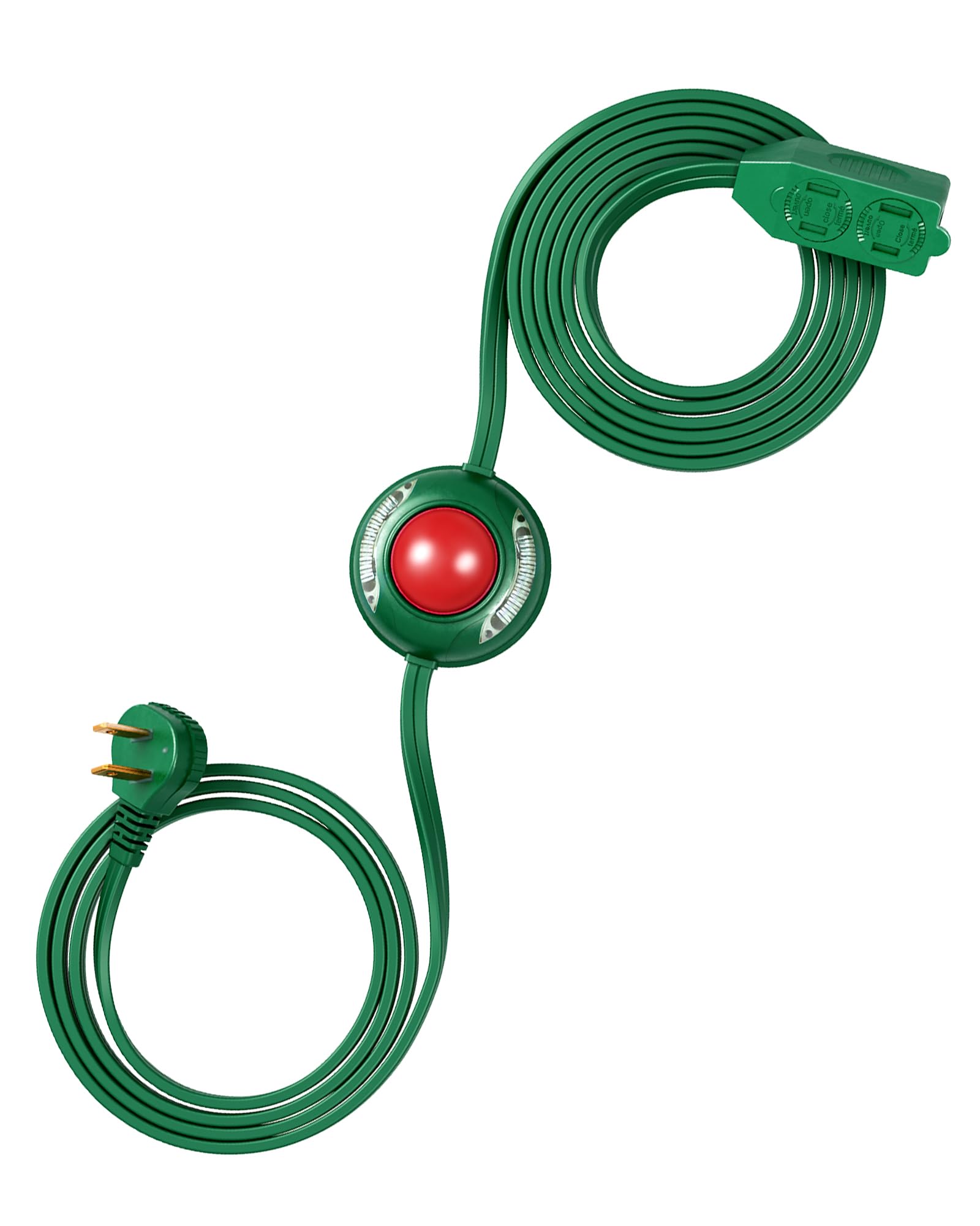 Dewenwils 12 Ft Extension Cord With Multiple Outlets, On/Off Foot Switch Power Cord, Angled Flat Plug, 2 Prong 3 Outlets, 16/2C,