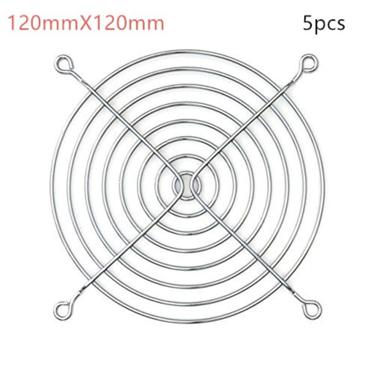 Bnafes Metal Fan Guard Protective Grill Case 120Mm 4.7'' 5 Pcs For Pc Ventilator