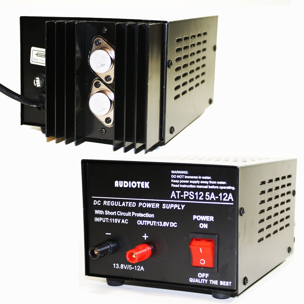 Audiotek   Output 12A Amp Mobile 13.8 Volt Dc Power Supply At Ps12