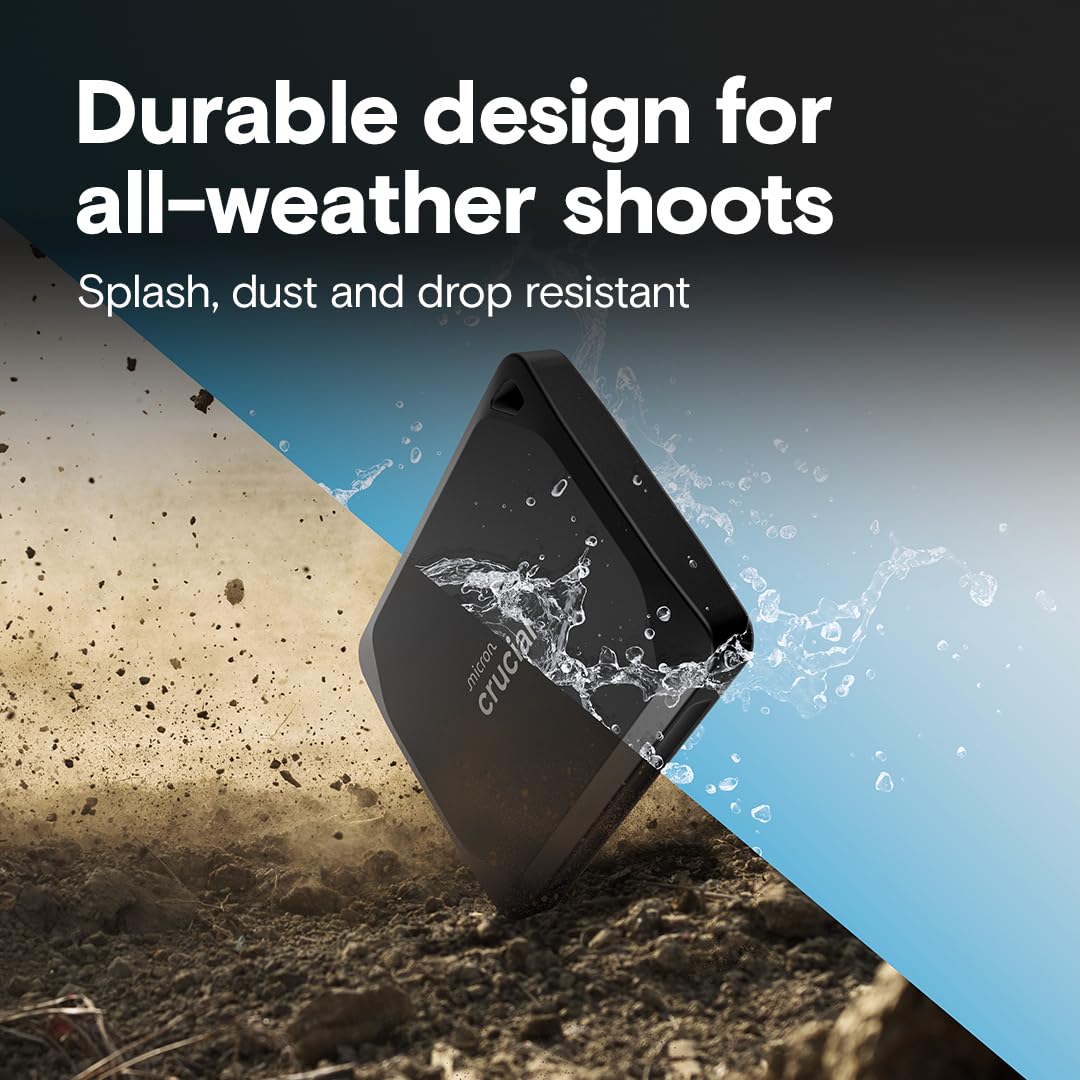 Crucial X10 Pro 2Tb Portable Ssd, Up To 2100Mb/S Read, 2000Mb/S Write, Usb 3.2 Usb-C, External Solid State Drive, Durable Storag