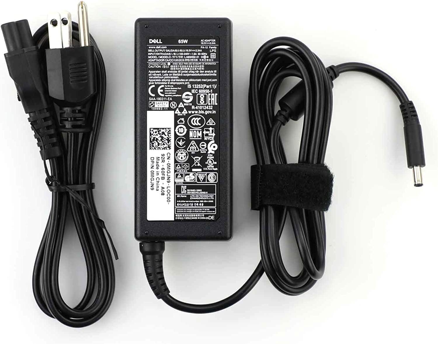 Dell Inspiron Laptop Charger Genuine 65W watt 4.5mm tip AC Power Adapter for Inspiron 13 14 15 3000 5000 7000 Series 5558 5755 3147 7348 2in1 5555 5559 0G6j41 0MGJN with Power Cord