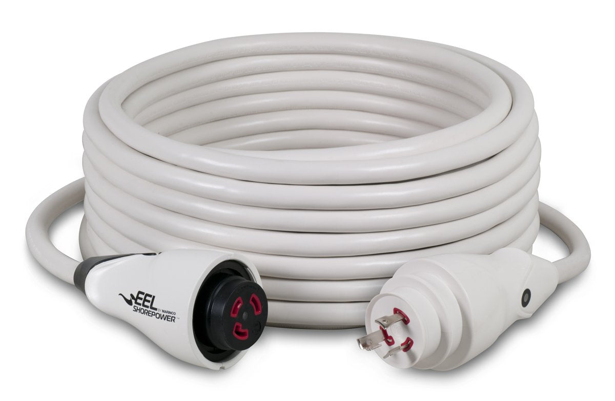 Marinco CS30-50W EEL Cordset, 30A 125V, 50, White