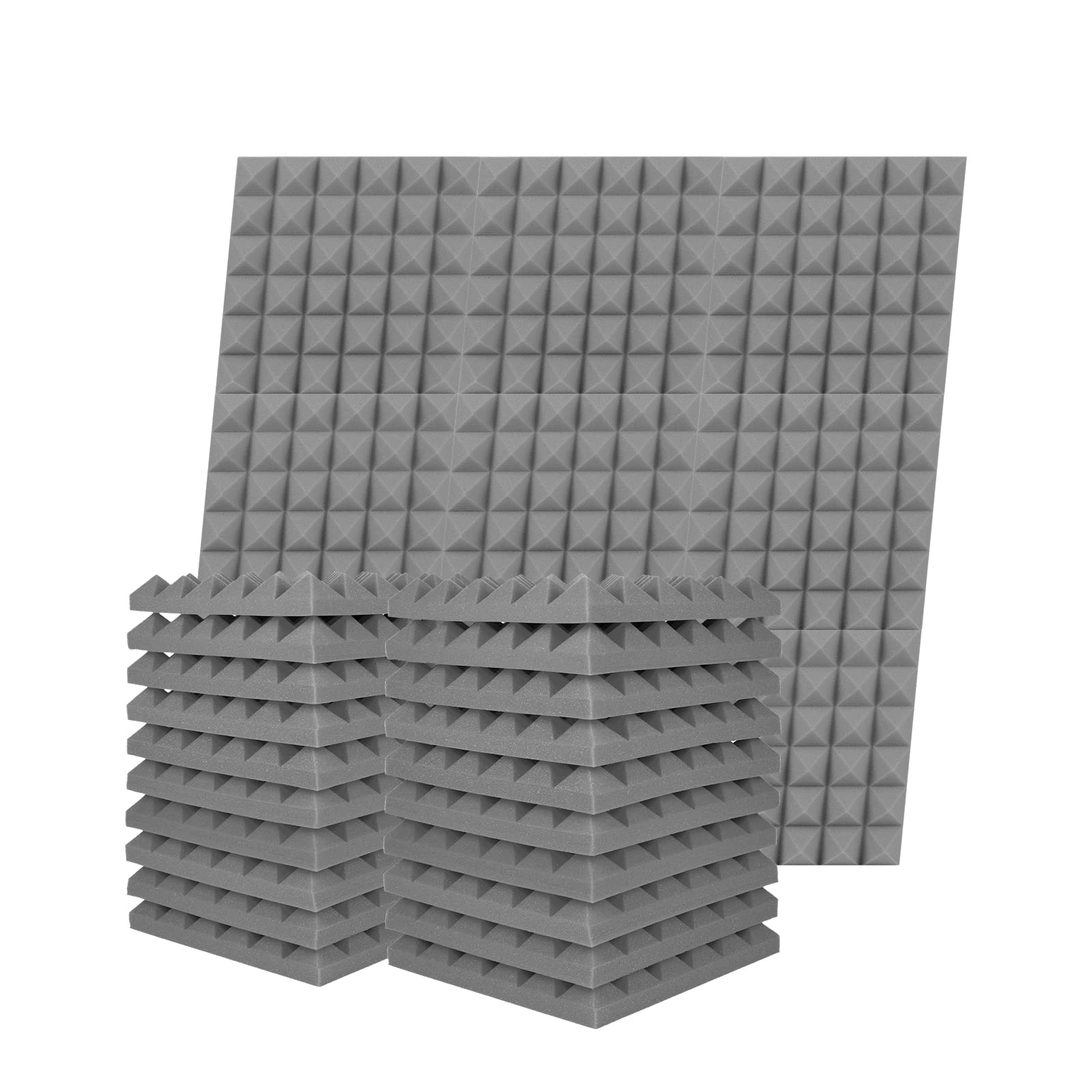Musfunny Sound Proof Foam Panels, 12 Pcs 2'' X 12'' X 12'' Acoustic Foam Panels Sound Absorbing Wall Panels For Studio Recording