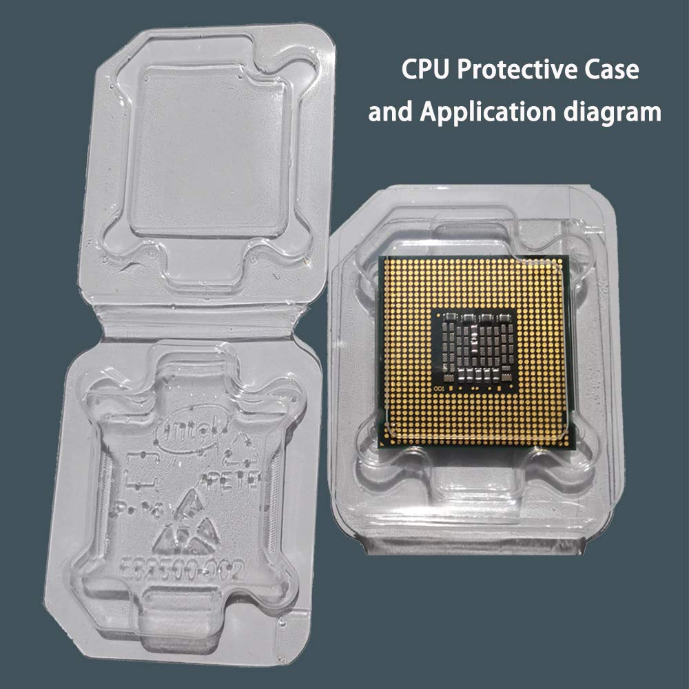 Daarcin Cpu Protective Thicken Plastic Clamshell Case Trays Suitable For Intel 775/1155/1151/1150/1156 With 10Pcs Antistatic Bag