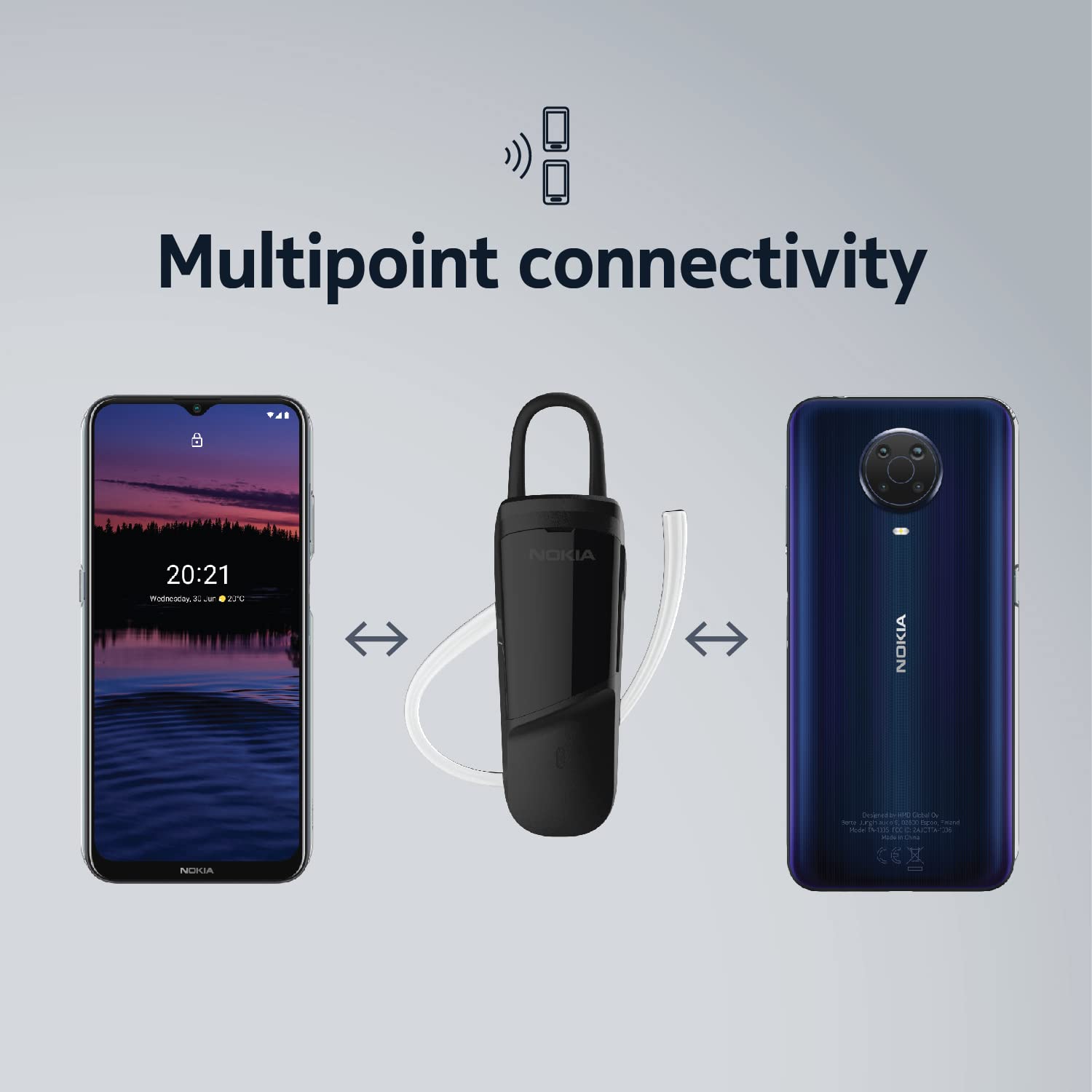 Nokia Clarity Solo Bud+ Sb 501 � Dual Mic In Ear Wireless Handsfree Bluetooth Headset   Ipx4 Water Resistant Design, 6 Hour Playtime, Environmental Noise Cancellation With Clear Voice Capture