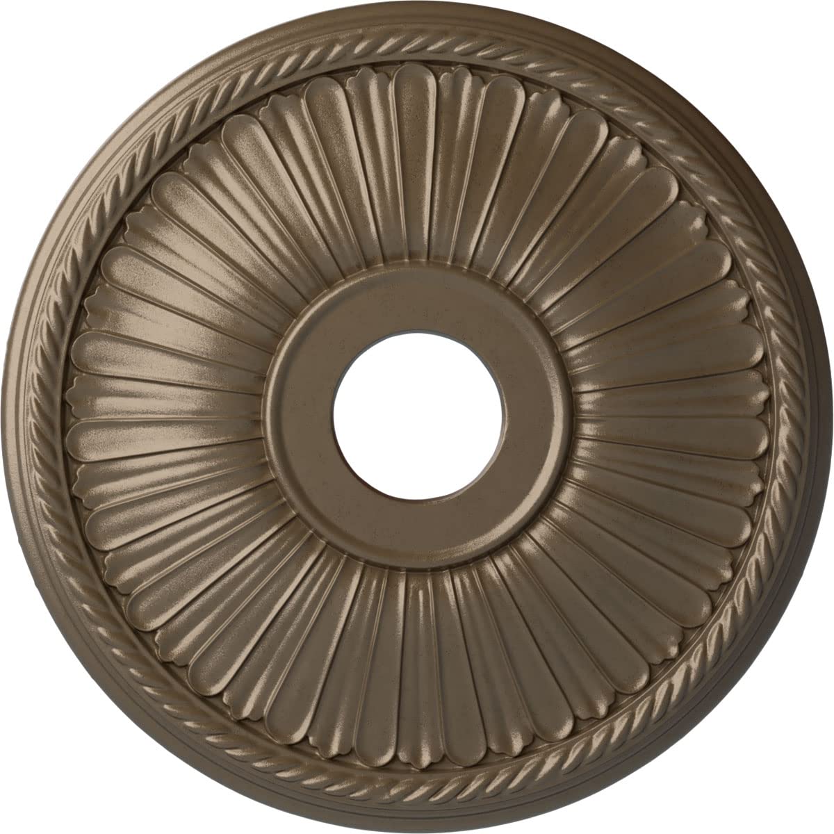 Ekena Millwork Cm20Be1Wss Berkshire Ceiling Medallion, 20 1/8''Od X 3 7/8''Id X 1 7/8''P, Hand Painted Warm Silver