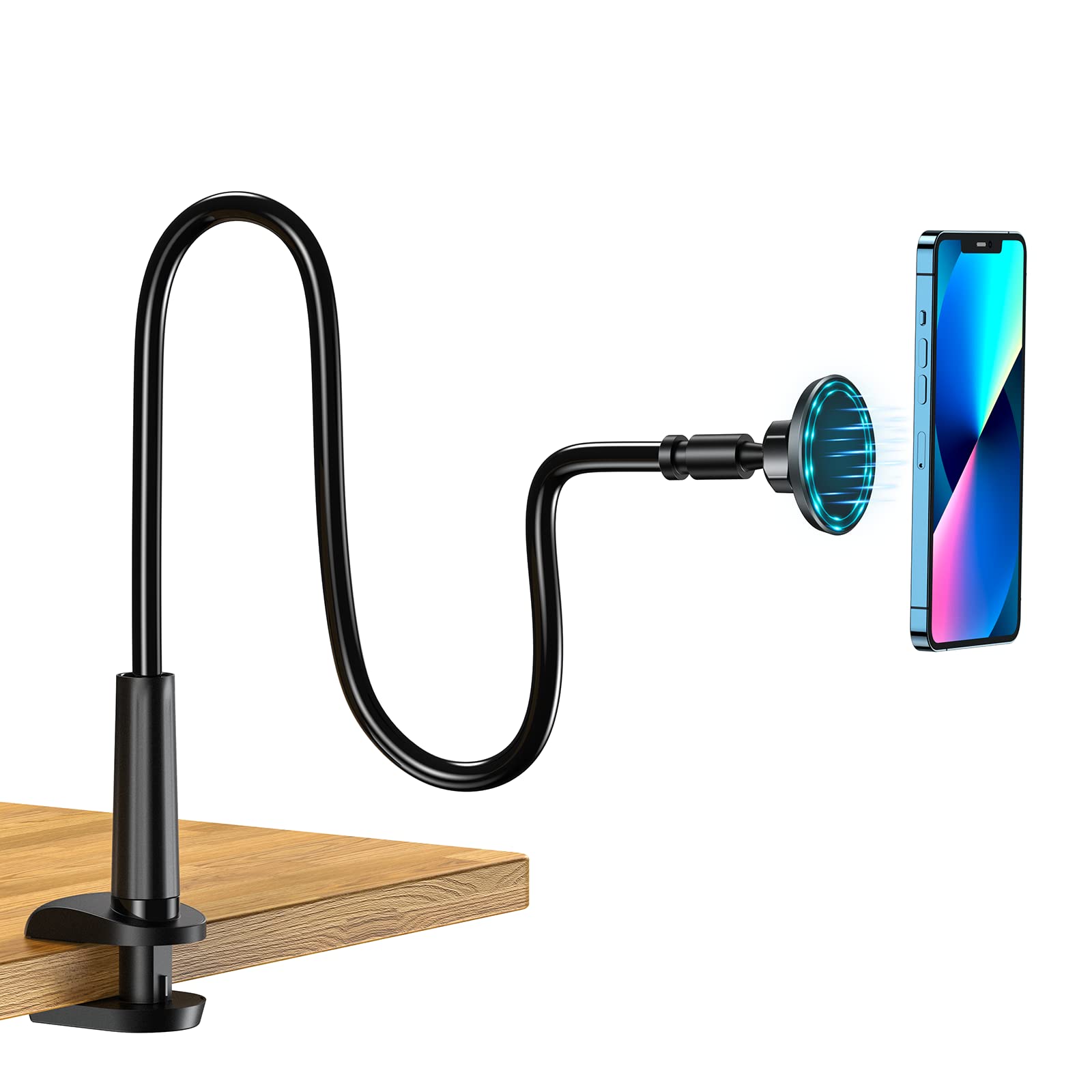 Magnetic Gooseneck Phone Holder Mount For Iphone 141312   Magnetic Stand Tabletop Clamp 360Arotation Adjustable For Officehome C