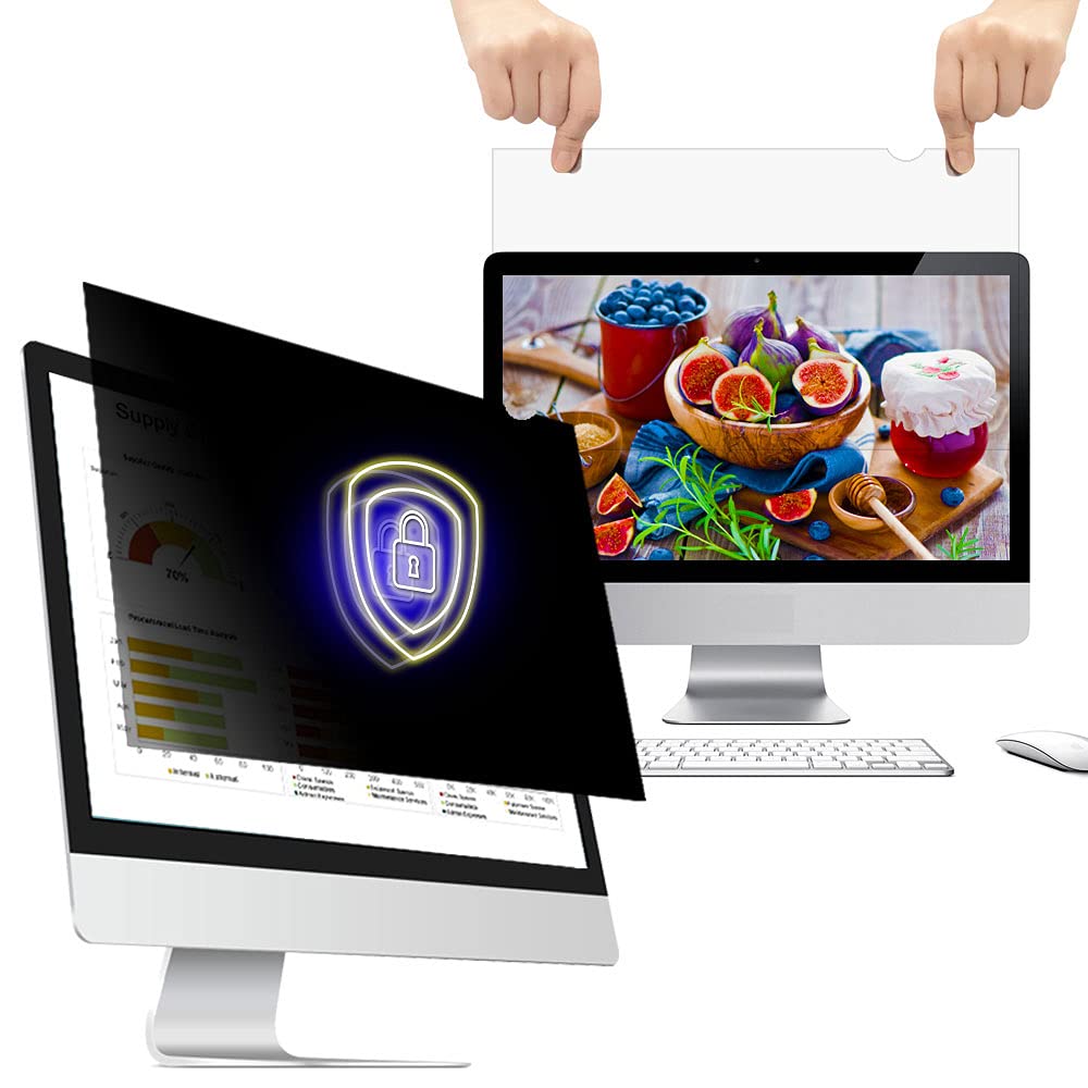 Welinc 18.5 Inch   16:9 Aspect Ratio   Computer Privacy Screen Filter For Widescreen Monitor   Anti Glare   Anti Scratch Protector Film   Protects Your Eyes From Harmful Glare And Blue Light