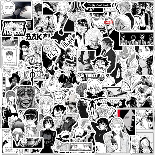 Paper9Store Pack Of 80+ Anime Stickers For Laptop, Phone Case, Guitar, Bike, Pc, Scrapbook Etc. Waterproof Glossy Laminated Resi