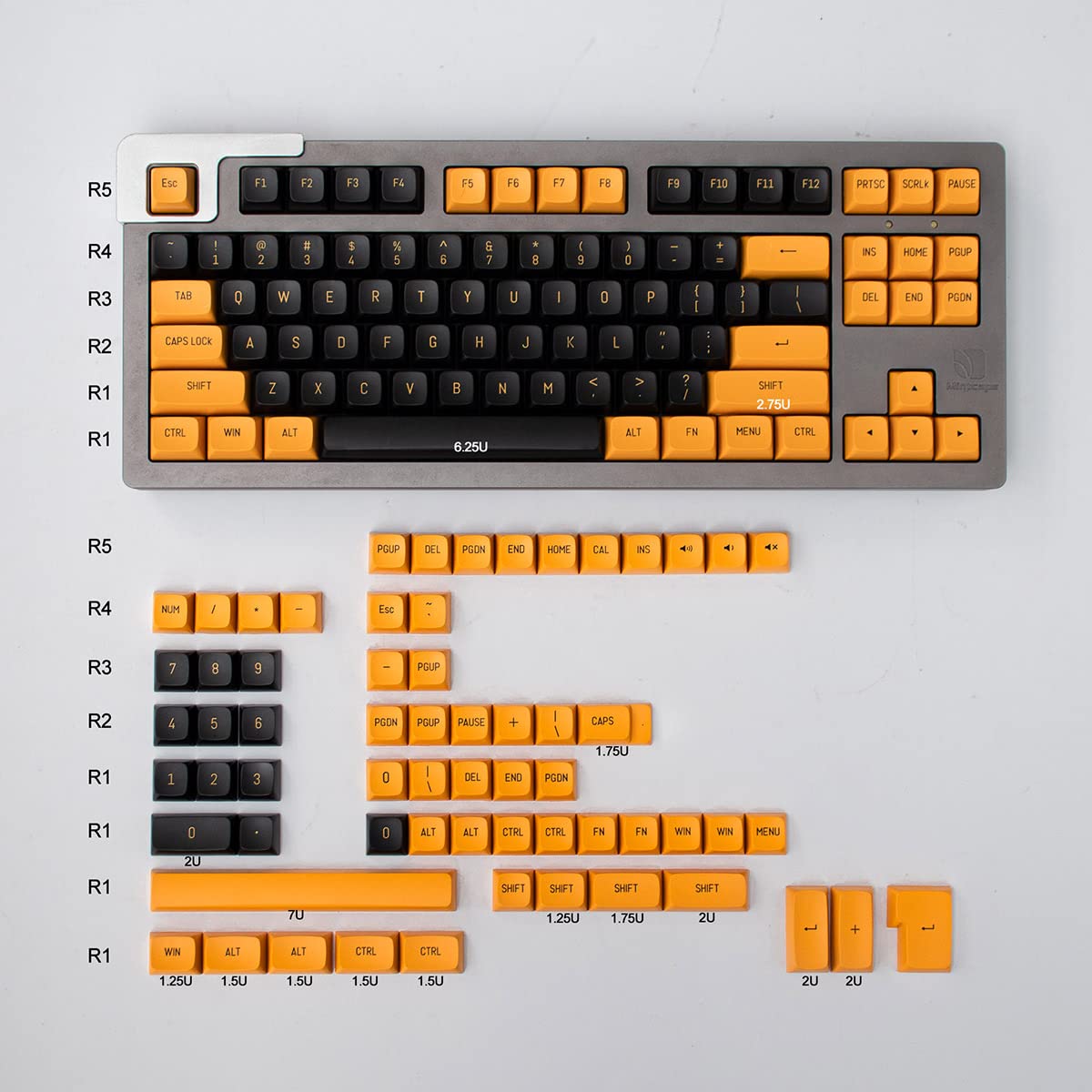 Black And Orange Keycaps Set Doubleshot Msa Profile 150 Keys Custom Keycaps For Cherry Mx 61/64/68/84/87/96/104/108 Mechanical K