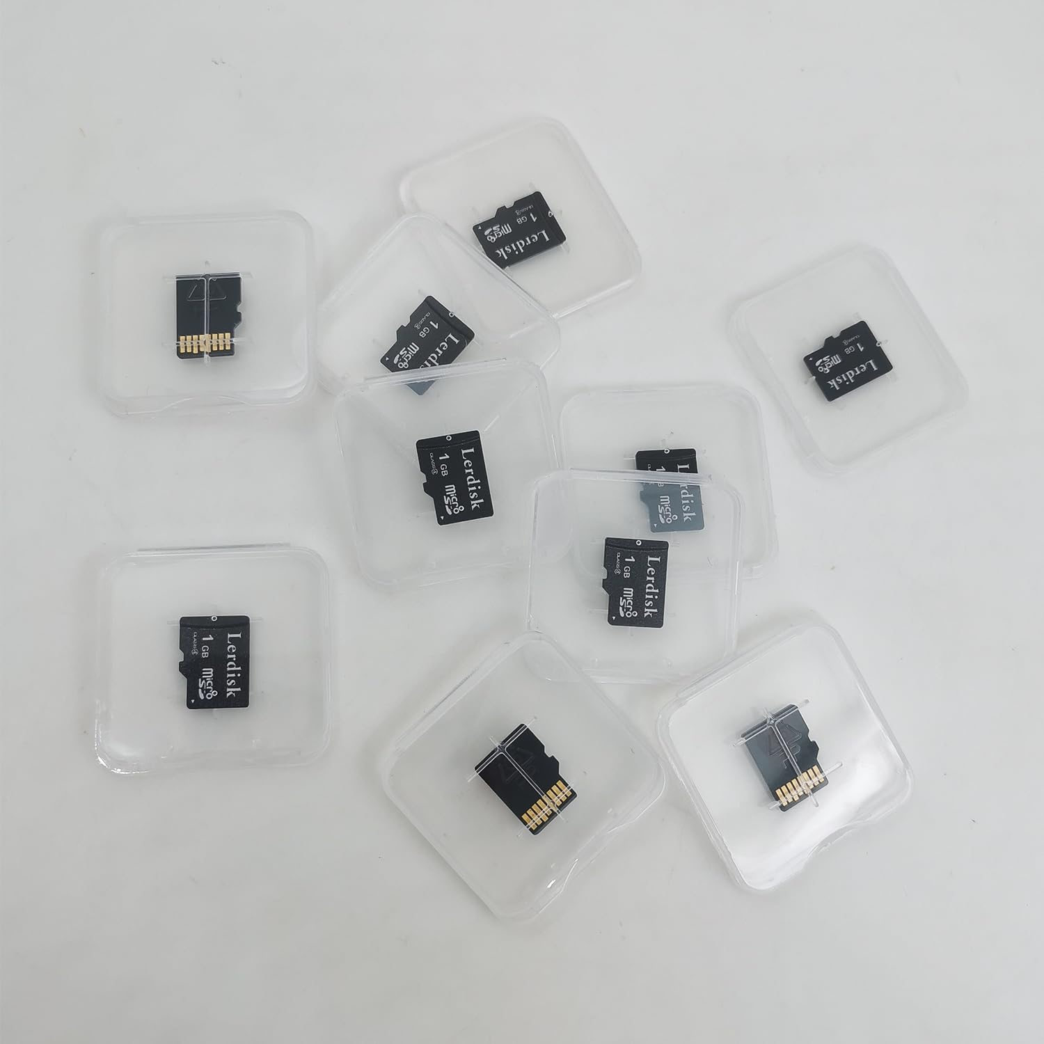 Lerdisk Factory Wholesale Micro Sd Card 1Gb Pack Of 10 In Bulk Microsd With Sd Adapter Produced By Authorized Licencee(1Gb)