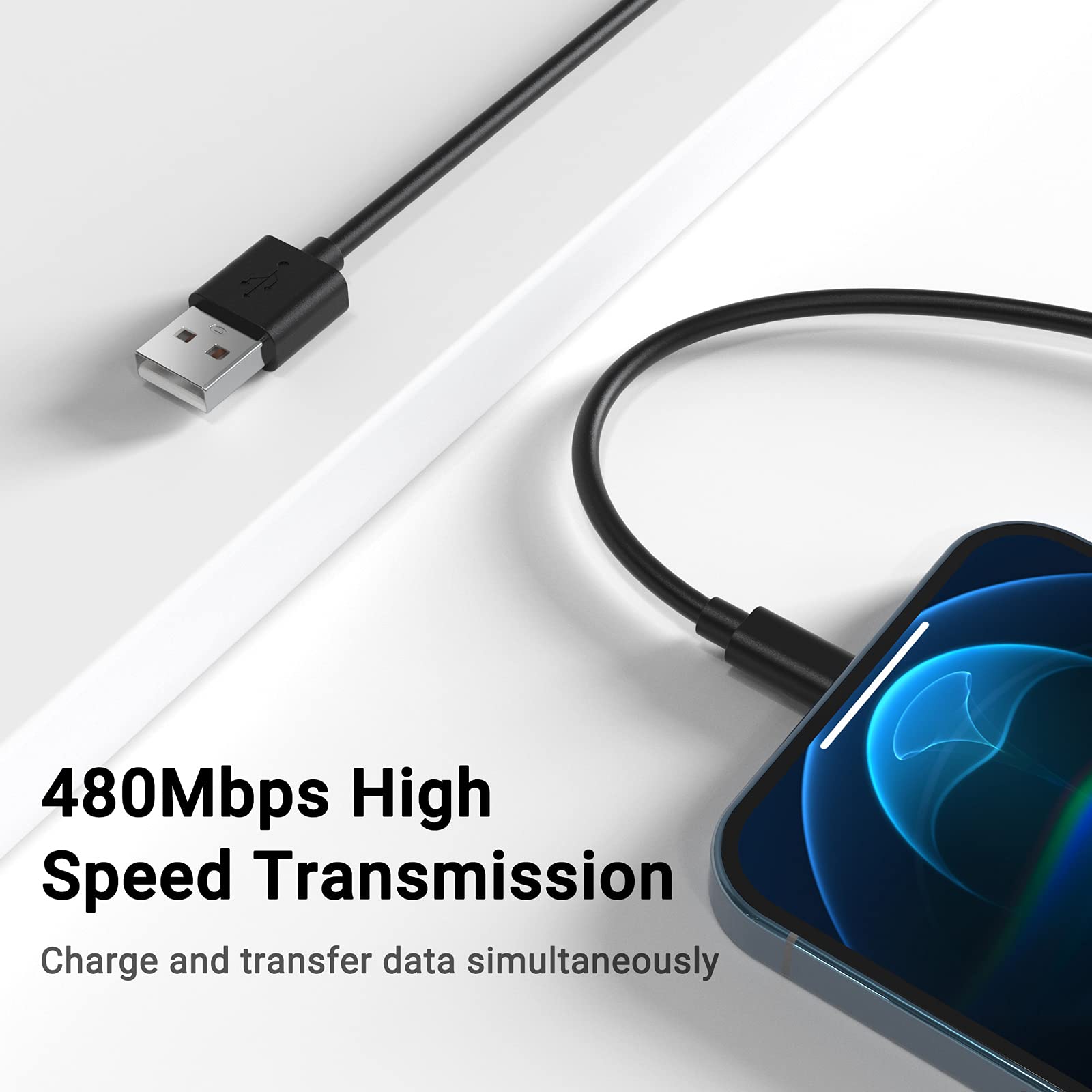 Black Iphone Charger Cable, 3 Pack 3Ft Mfi Certified Fast Charging Cord Data Sync Lightning To Usb A Cable Compatible With Iphone14/13/12/ Mini/Pro/Max/ 11/ Xs/Xr/Se/ 8/7/ 6/ Plus/Ipad/Airpods