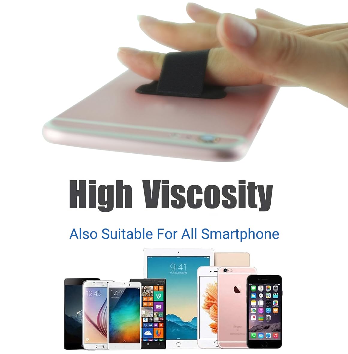 Wuoji Phone Loop Finger Holder,Cell Phone Finger Grip Strap Holder For Hand, Ultra Thin Anti-Slip Cell Phone Grips Band Holder F