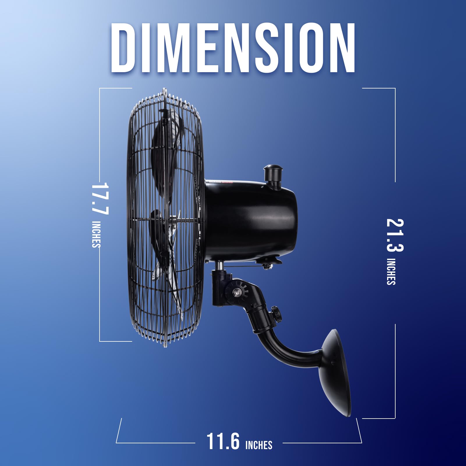 Tornado 16 Inch Pro Series Waterproof Outdoor Oscillating Wall Mount Fan   High Velocity Heavy Duty Metal Wall Mount Fan For Ind