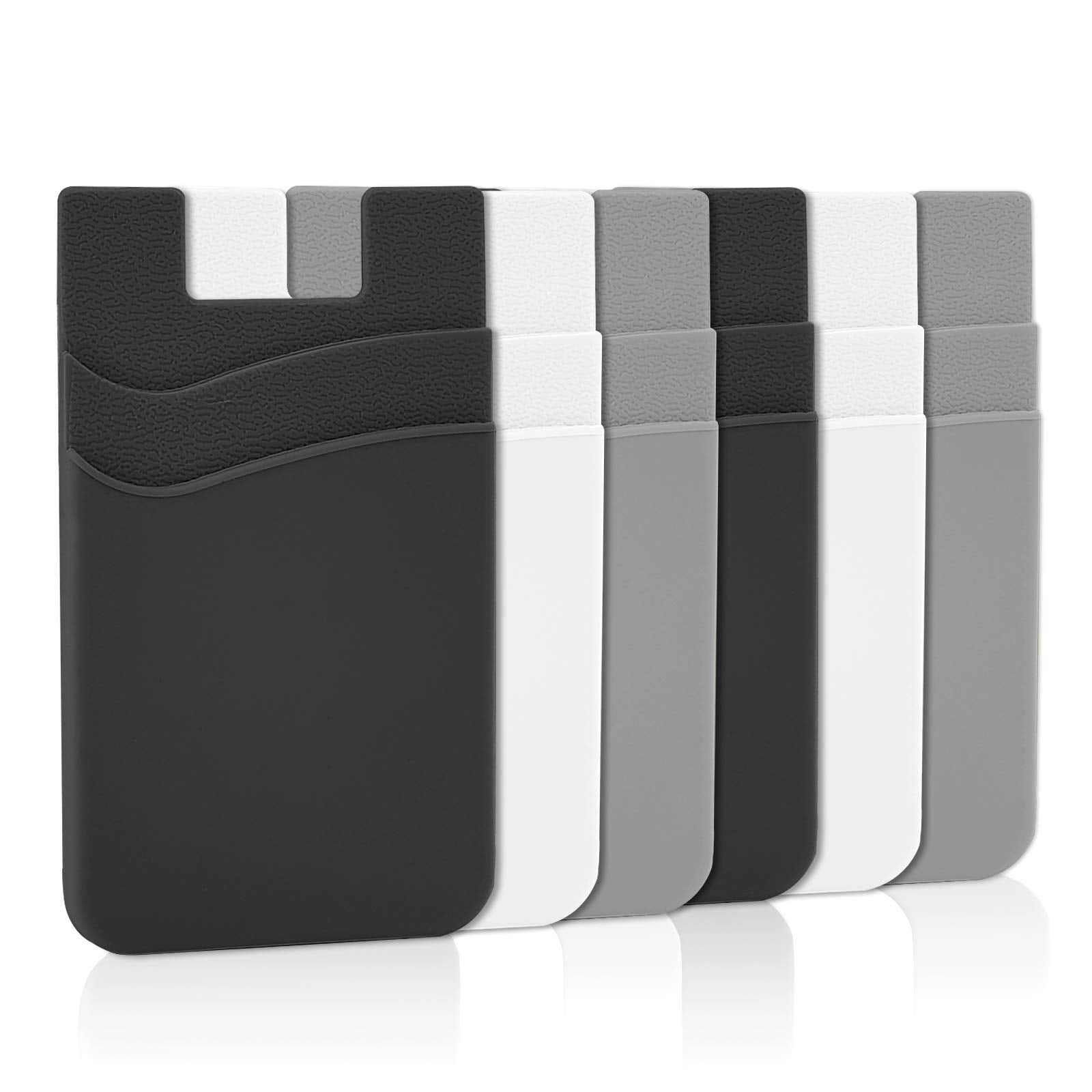 Senose Phone Card Holder, Phone Wallet Stick On Double Pocket For Back Of Phone Silicone Credit Card, Business Card & Id Compati