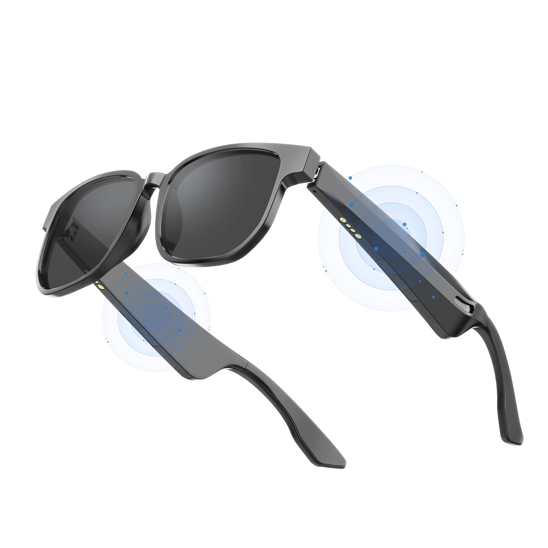 Fostex Smart Wireless Sunglasses, Anti Blue Light Lens, Built In Microphone And Speakers, Open Ear Music And Hands Free Calls, T
