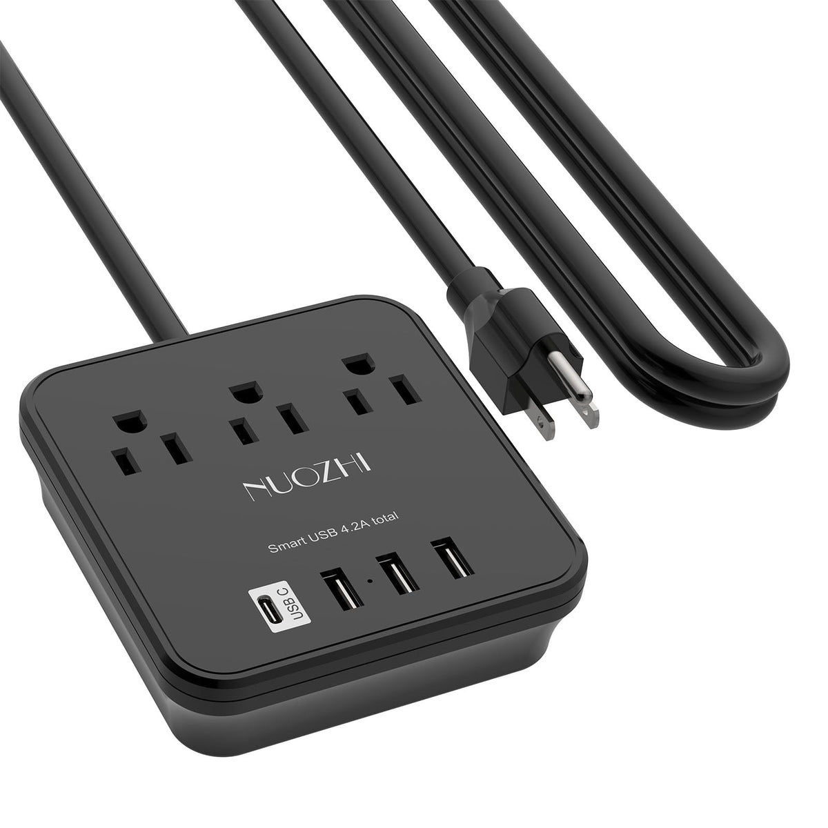 Cruise Essentials,10 Ft Power Strip With 3 Outlets And 4 Usb Ports(1 Usb C), Non Surge Protector For Cruise Ship, Travel, Home O