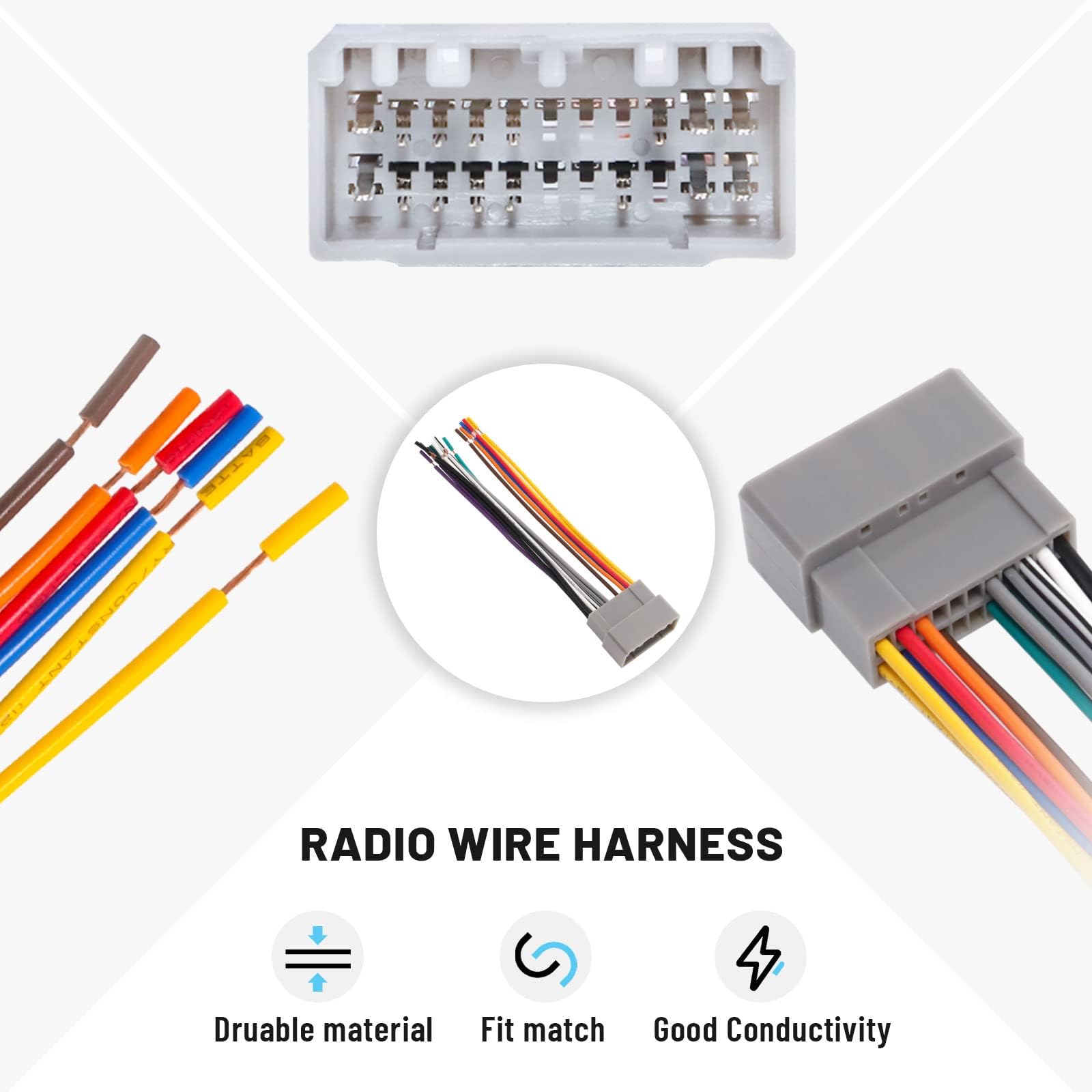 Red Wolf Radio Wire Harness Fit For Select 2002 2006 Dodge Ram Chrysler Jeep Power 4 Speakers, Radio Wiring Harness For Installing Aftermarket Car Stereo Connector Plug Non Factory Amplified