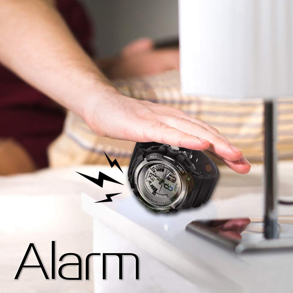 Tekmagic 10Atm Waterproof Digital Scuba Diving Watch 100M Underwater For Swimming And Running With Stopwatch And Luminous Lcd Di